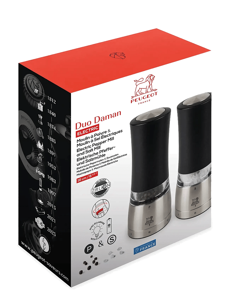 Peugeot - Daman sæt mp+ms elektrisk u'select Z 16cm - salt- & pepparkvarnar - steel - 1
