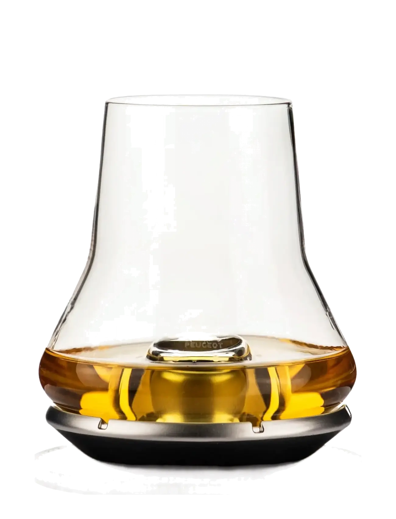 Peugeot Whiskysmagningssæt (Glas + Metalbund Bordskåner), 10 cm, Glass, Nackt - Whiskey & Cognac Homeware