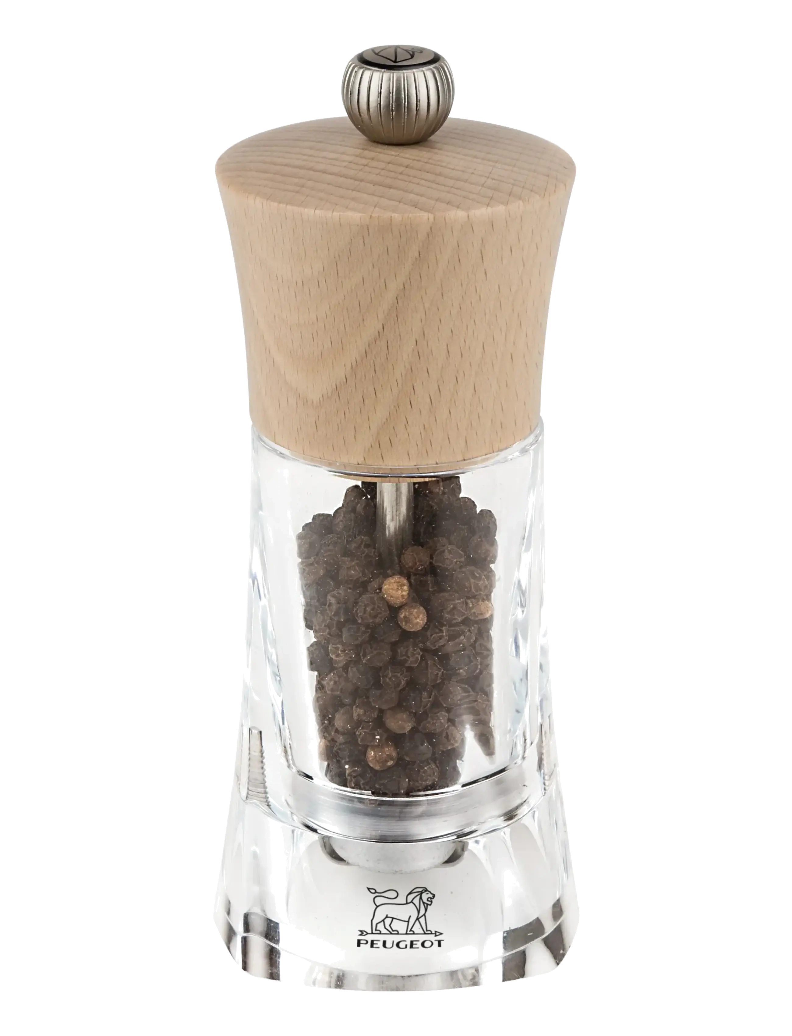 Peugeot Oleron Pepper Mill Acrylic/Wood Natural 14 cm - Nyheter - ACRYLIC/NATUREL / natural