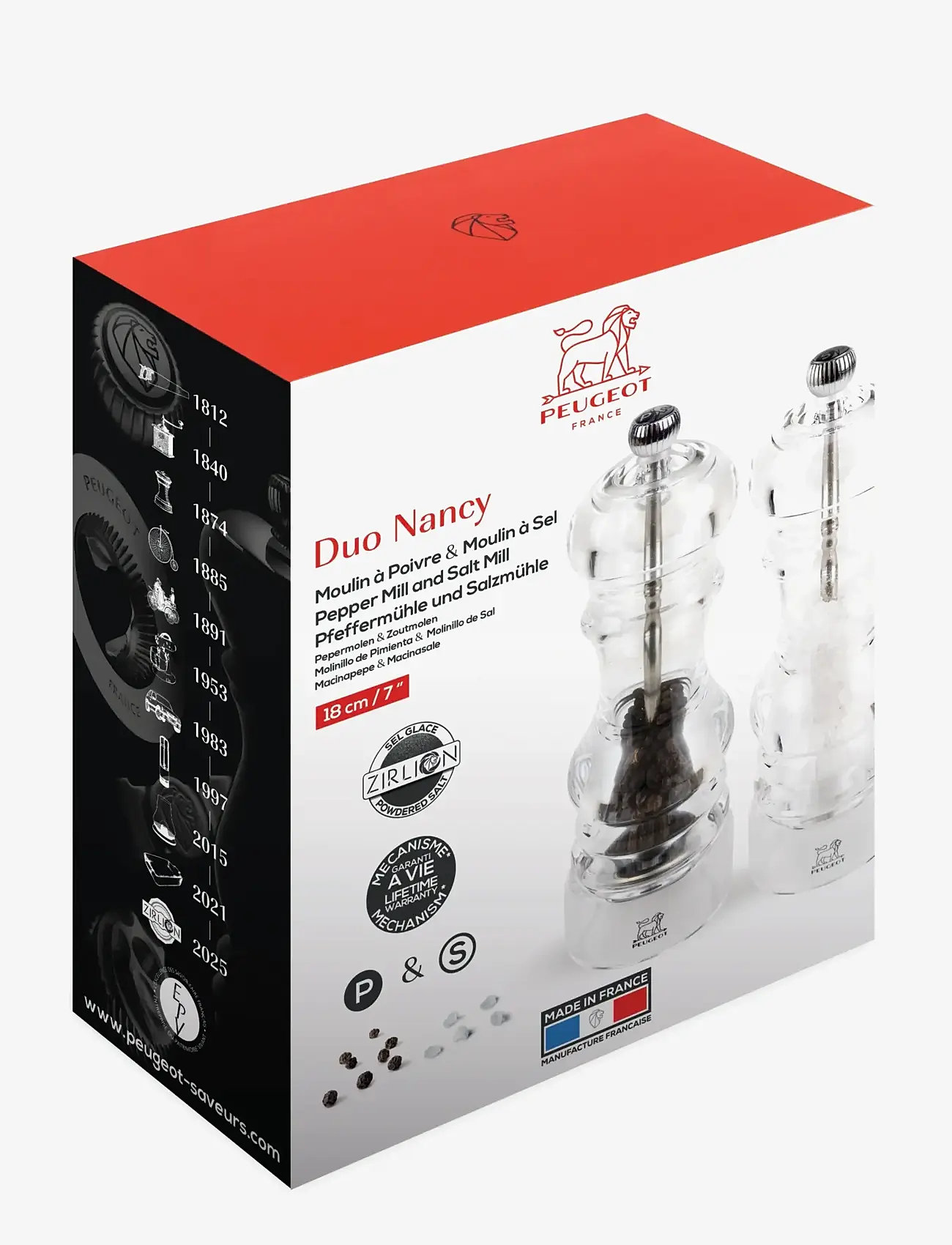 Peugeot - Nancy duo PM / SM acrylic 18 cm - salz- & pfefferstreuer - acrylic - 1