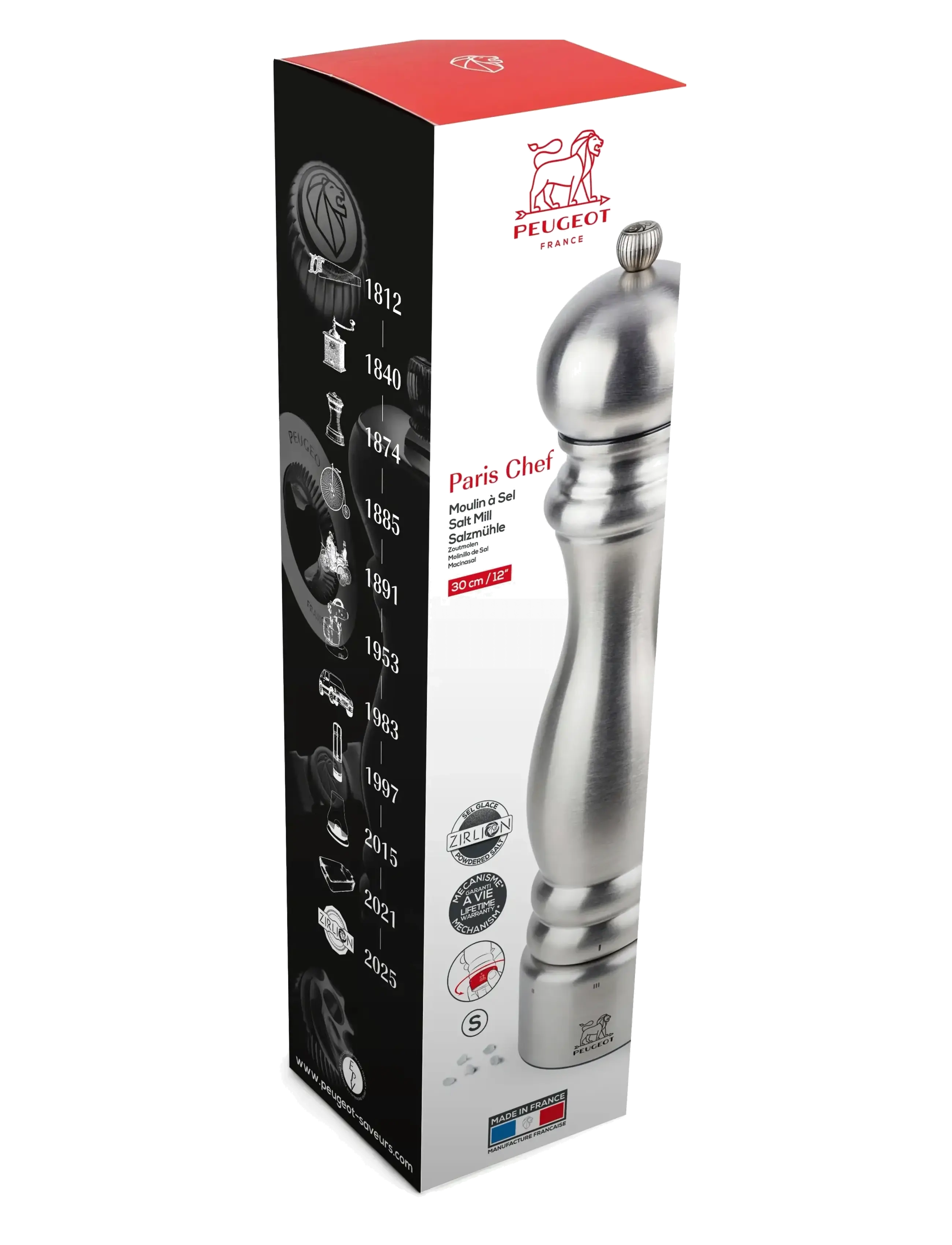 Peugeot - paris saltkværn u'select Z rustfrit stål, 30 cm - soola- ja pipraveskid - stainless steel - 1