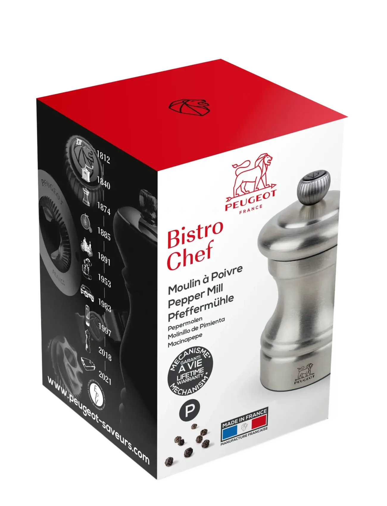 Peugeot - Bistro Chef Peberkværn rustfrit Stål 10cm - soola- ja pipraveskid - stainless steel - 1