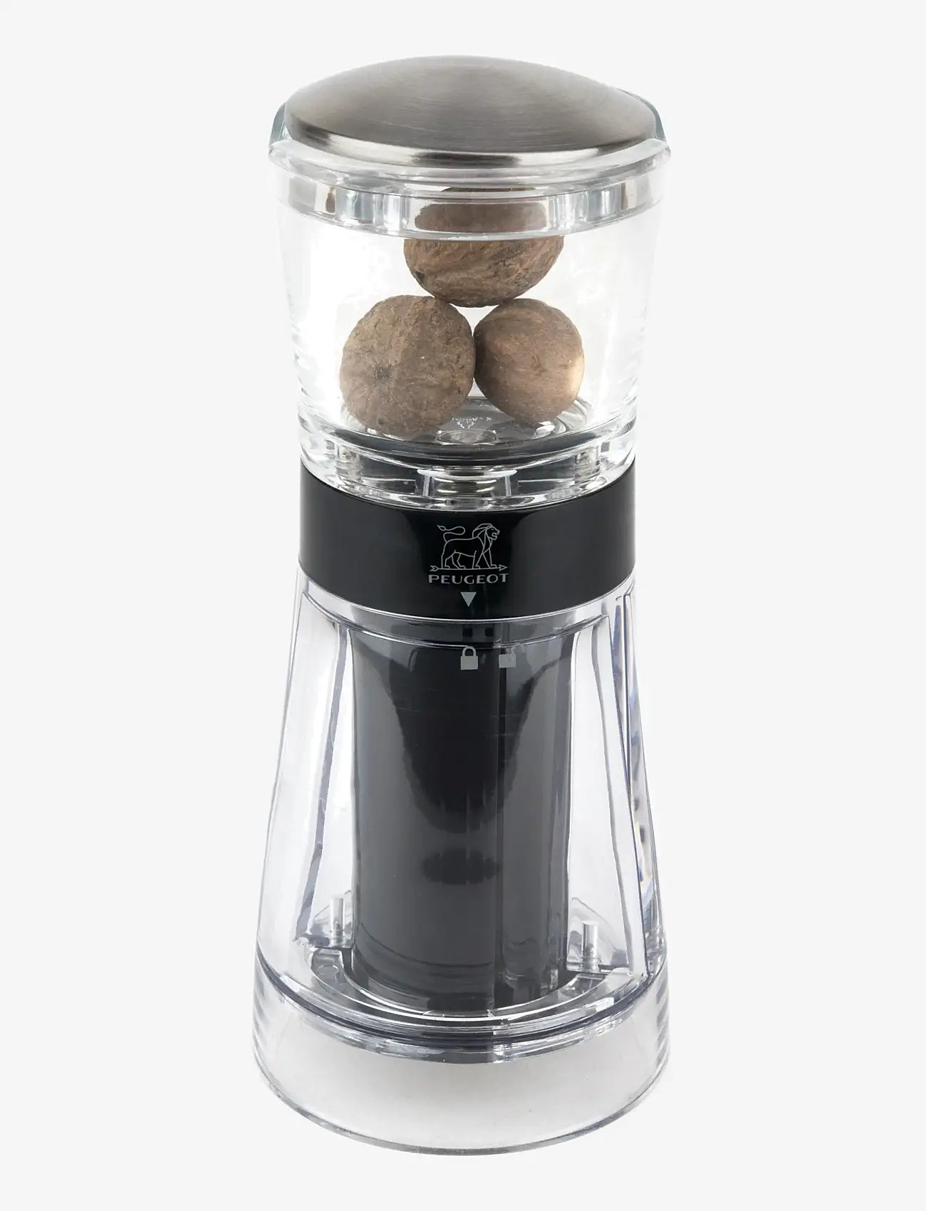 Peugeot - Daman nutmeg grinder acrylic/stainless steel, 15cm - salz- & pfefferstreuer - acrylic/stainless steel - 0