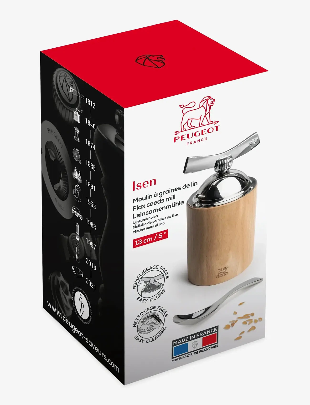 Peugeot - Isen Flaxseed Grinder steel/natural 13cm - jahvatajad - natural - 1