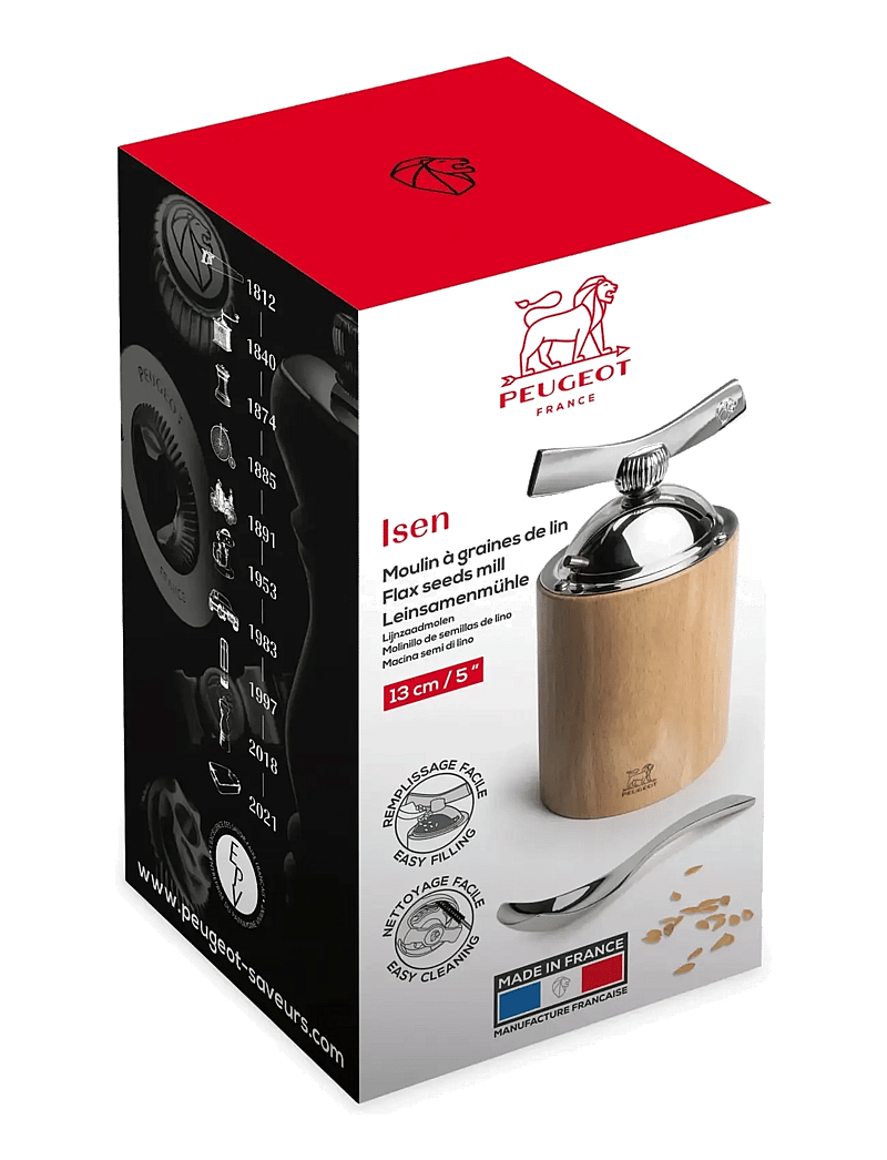 Peugeot - Isen Flaxseed Grinder steel/natural 13cm - jahvatajad - natural - 1