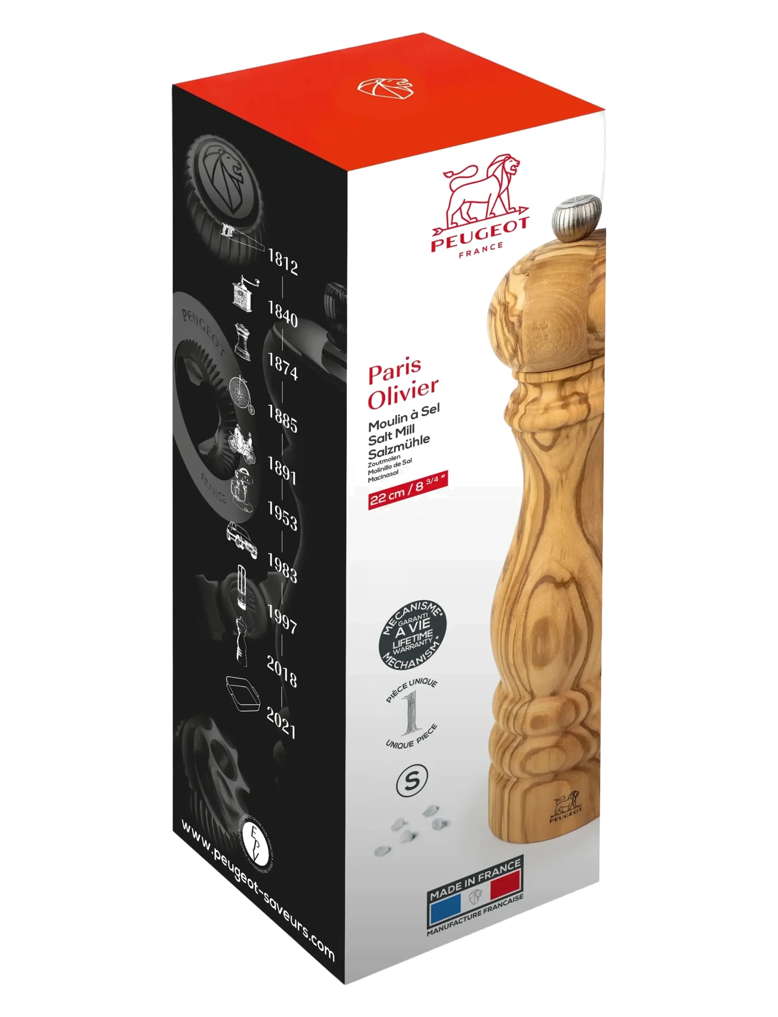 Peugeot - Paris saltkværn olive wood 22cm - salt- og pepperkverner - olive tree - 1