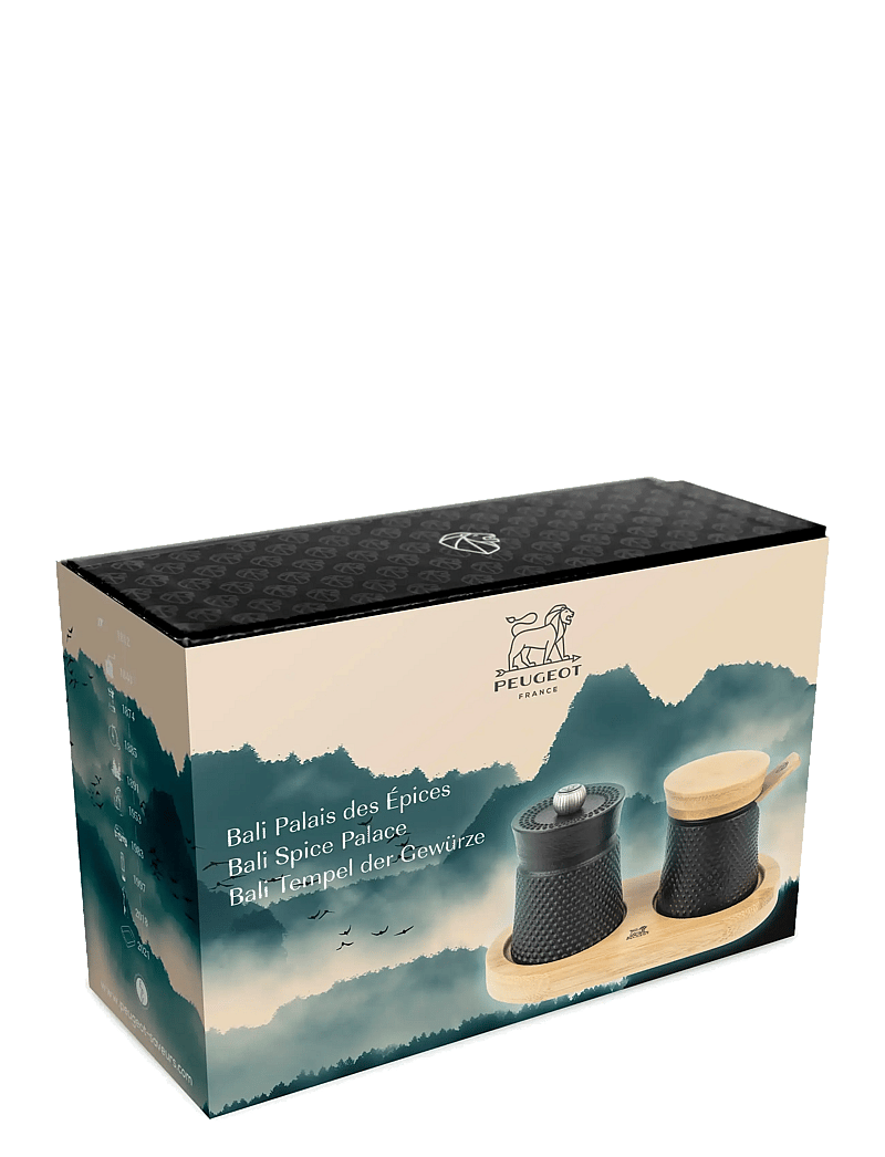 Peugeot - Bali Cast Iron Pepper Mill and Salt Dispenser Set - soola- ja pipraveskid - black - 1