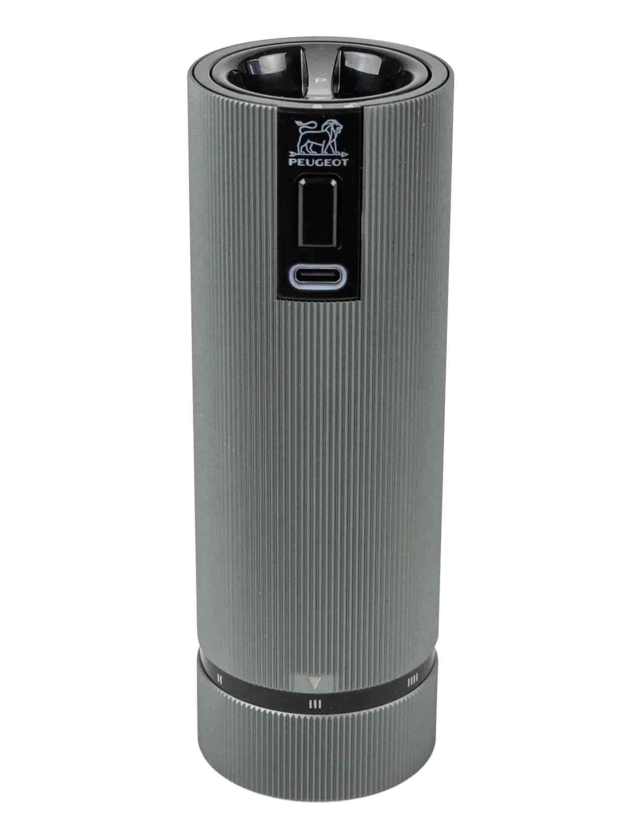 Peugeot Line Elektrisk peberkværn Aluminium carbon 15cm - Nyheder - ALUMINIUM & CARBON / grey