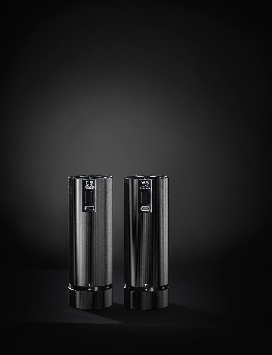 Peugeot - MP+MS Z 15cm elektrisk duo line sæt mat sort - suola- ja pippurimyllyt - aluminum/matte black - 0