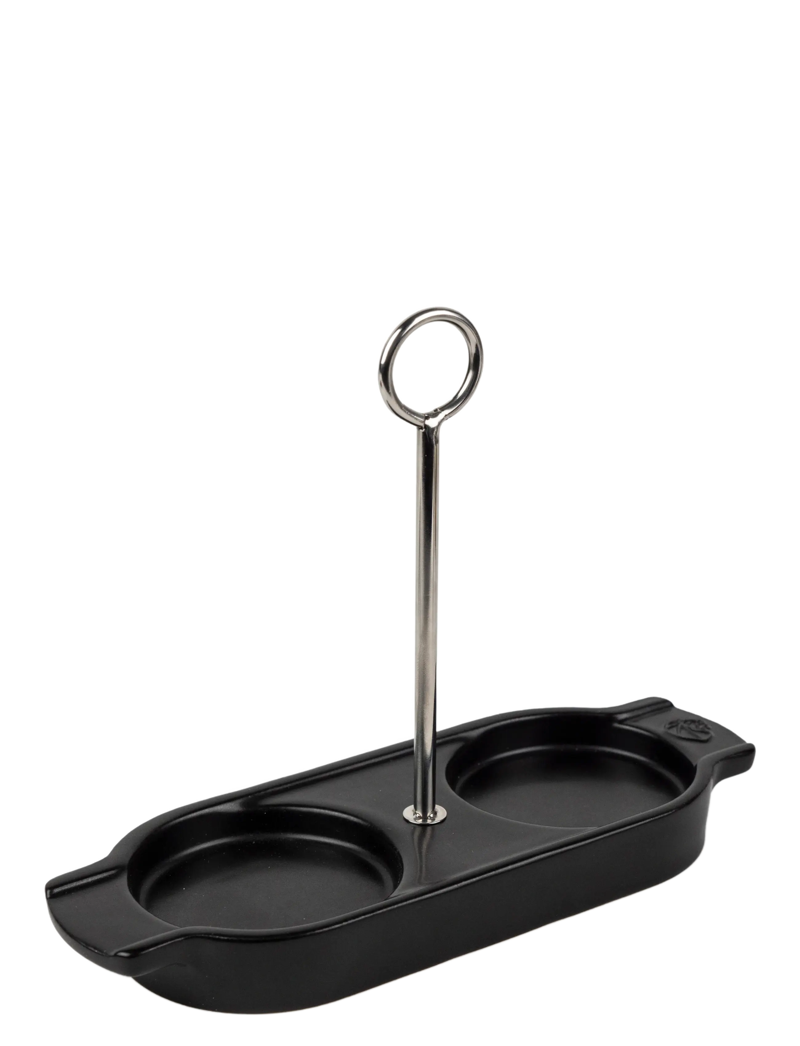 Peugeot Linea ceramic tray with handle, satin black - Geschirr - SATIN BLACK / black