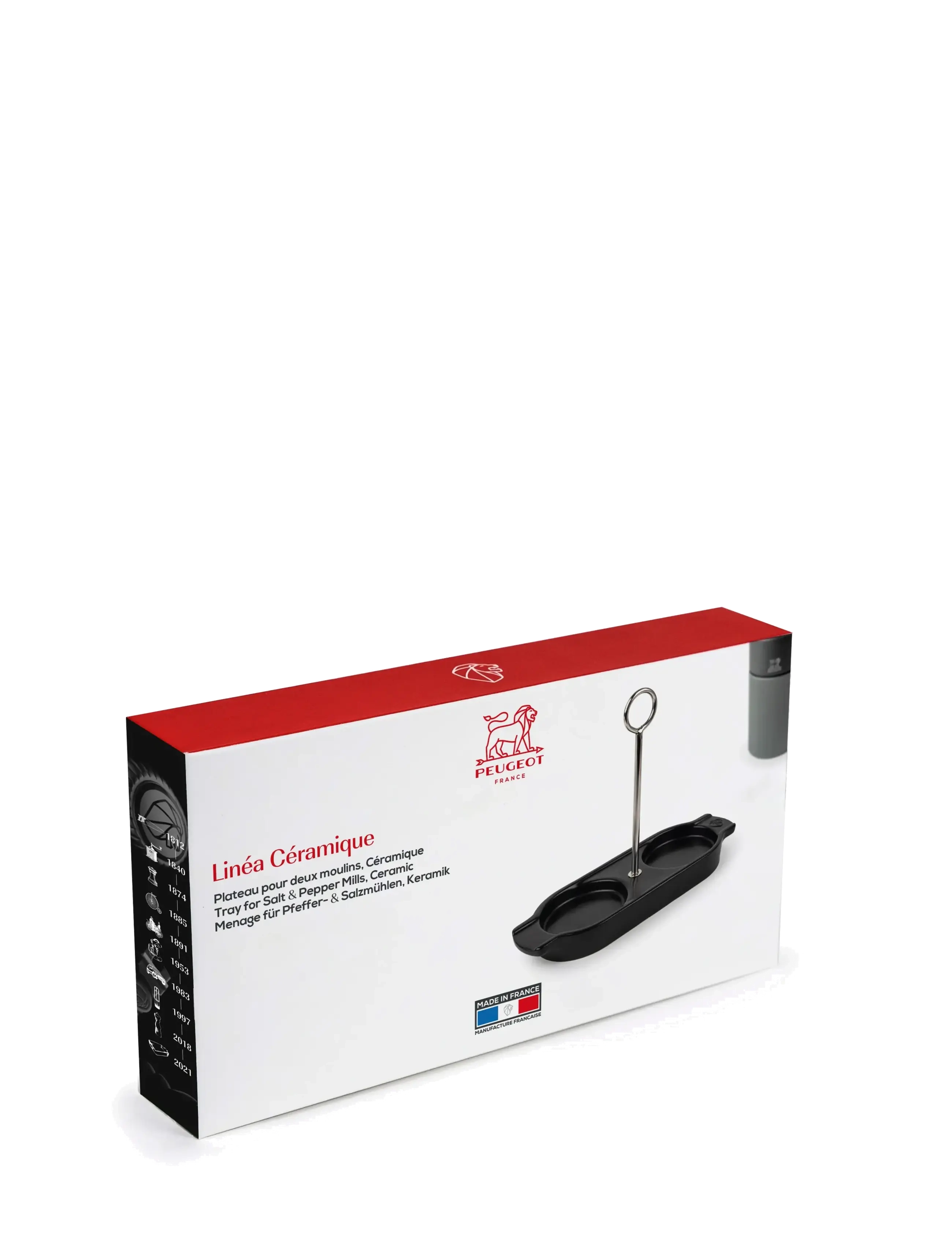 Peugeot - Linea keramisk bakke med håndtag, satin sort - brickor - satin black - 1