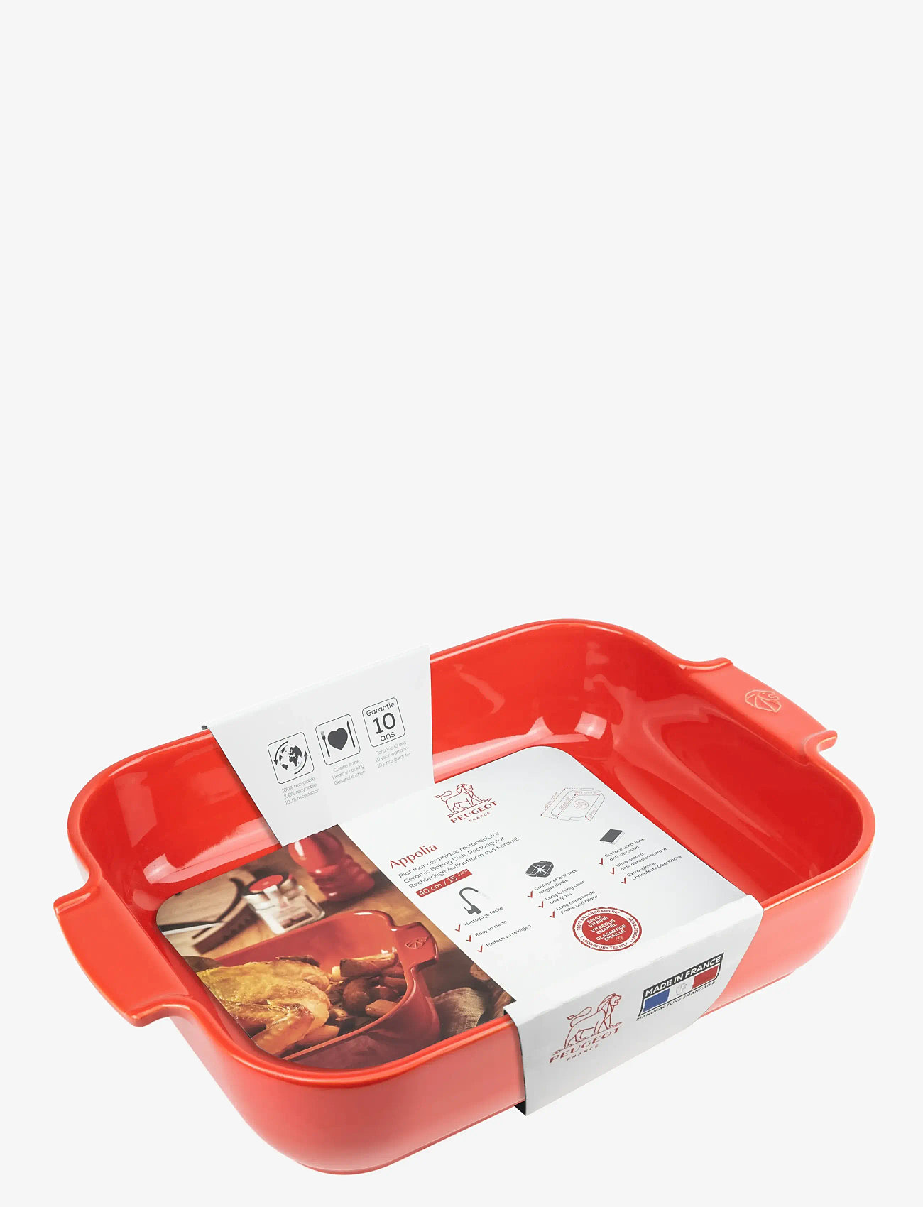 Peugeot - Appolia Keramisk Rektangulær rød 40 cm - valentinsgaver - red - 1