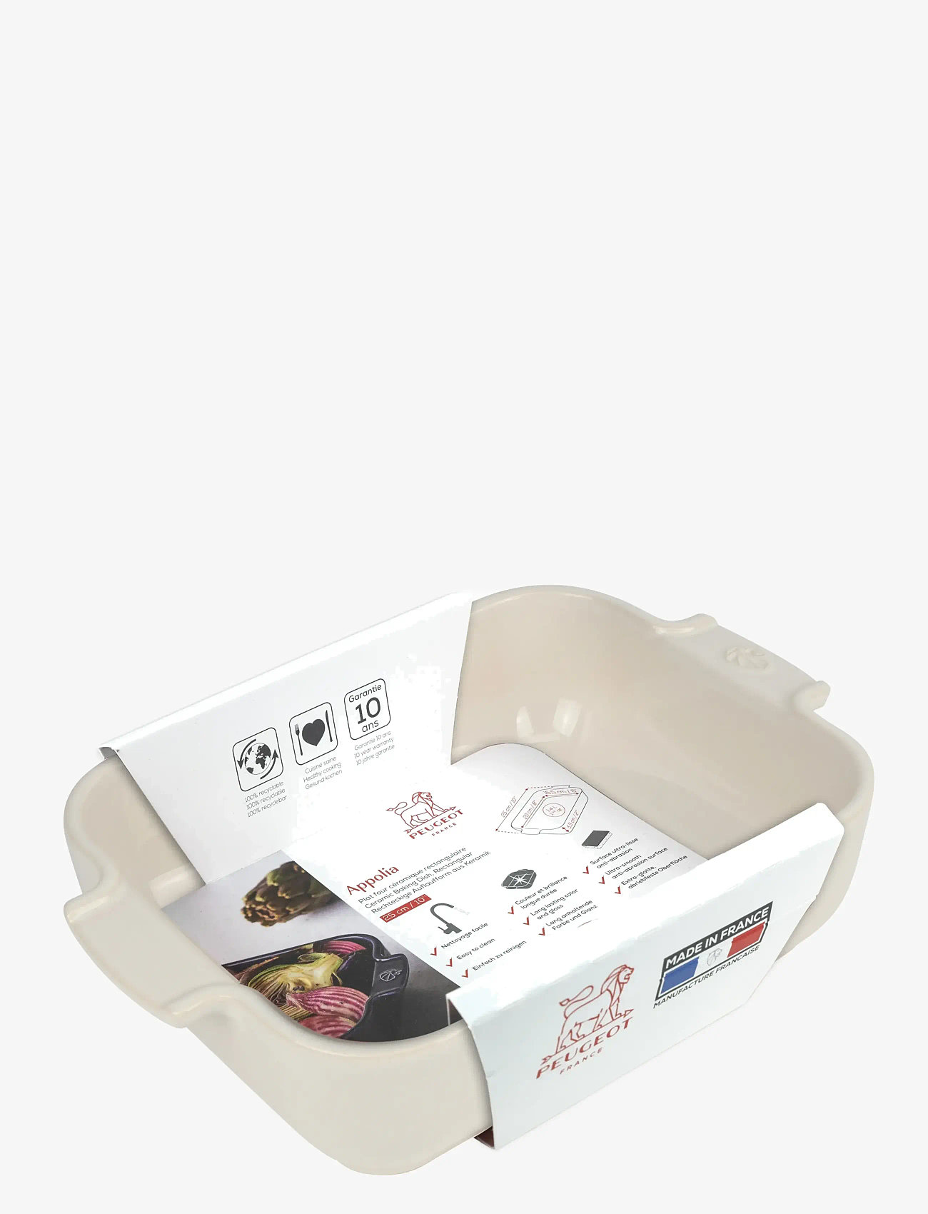 Peugeot - Appolia Keramisk Rektangulær 25 cm Cremehvid - ofenformen - ecru - 1
