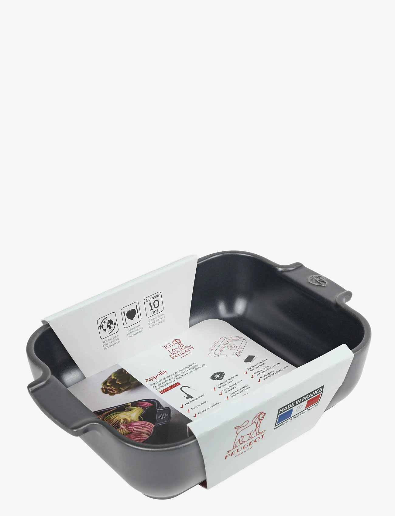 Peugeot - Appolia Keramisk Rektangulær 25 cm Mat sort - ofenformen - slate - 1