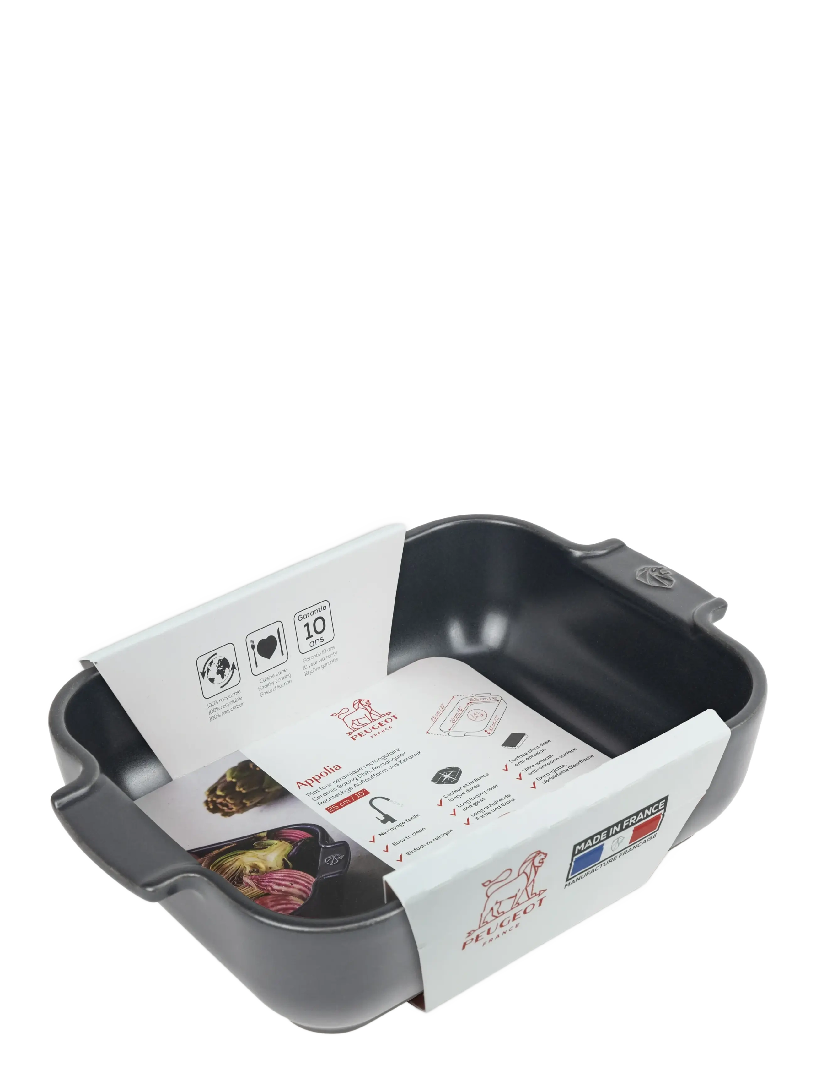 Peugeot - Appolia Keramisk Rektangulær 25 cm Mat sort - plats au four - slate - 1
