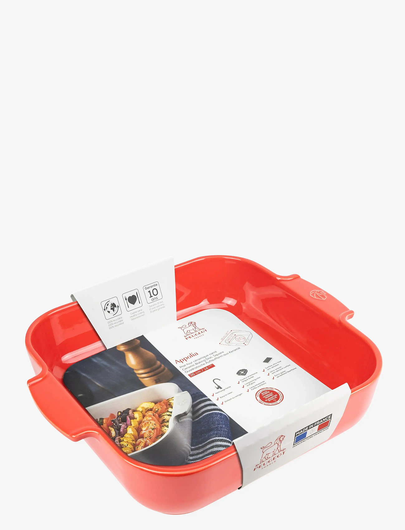 Peugeot - Appolia Keramisk Firkantet rød 36 cm - brødforme - red - 1