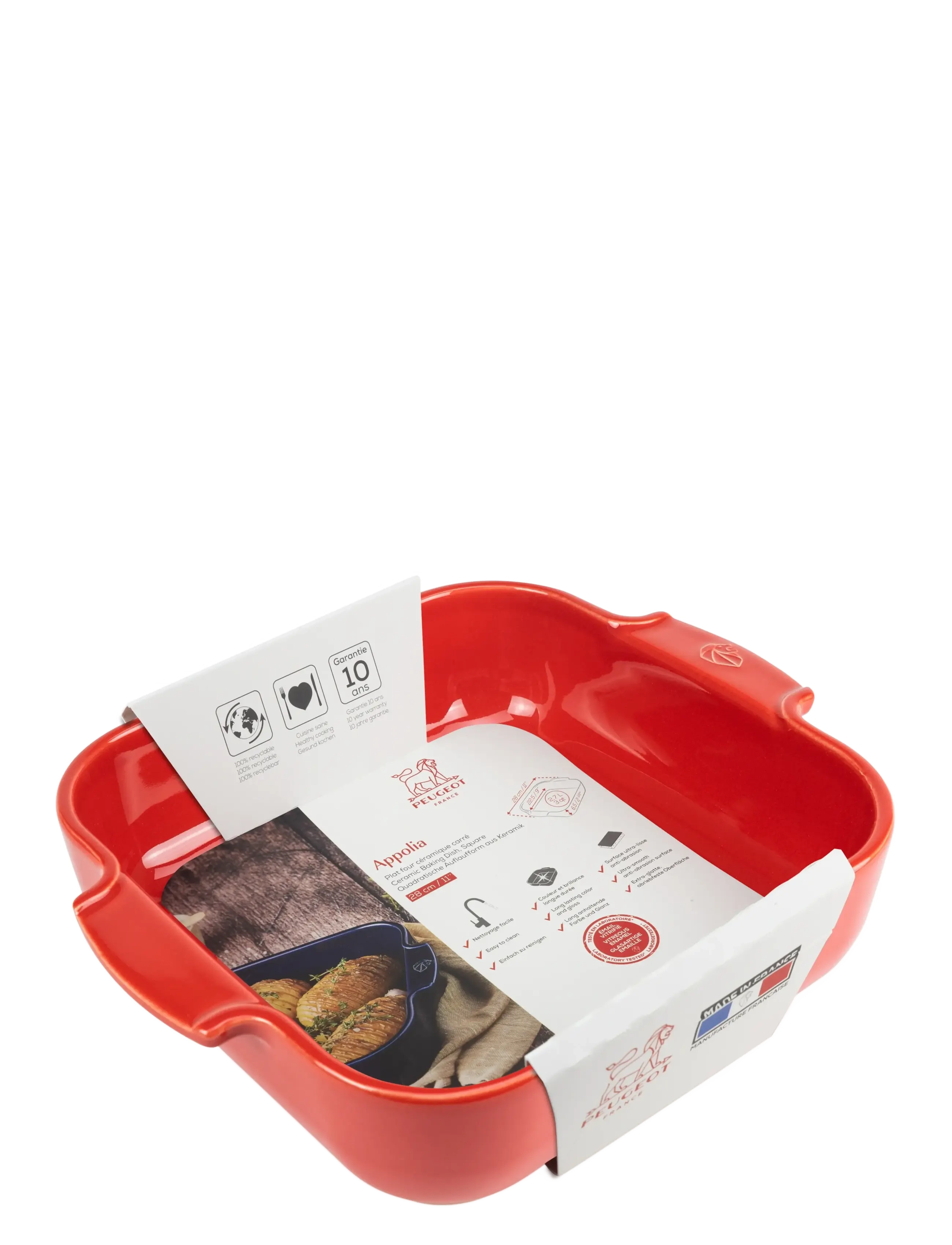 Peugeot - Appolia Keramik Firkantet rød 28 cm - loaf tins - red - 1
