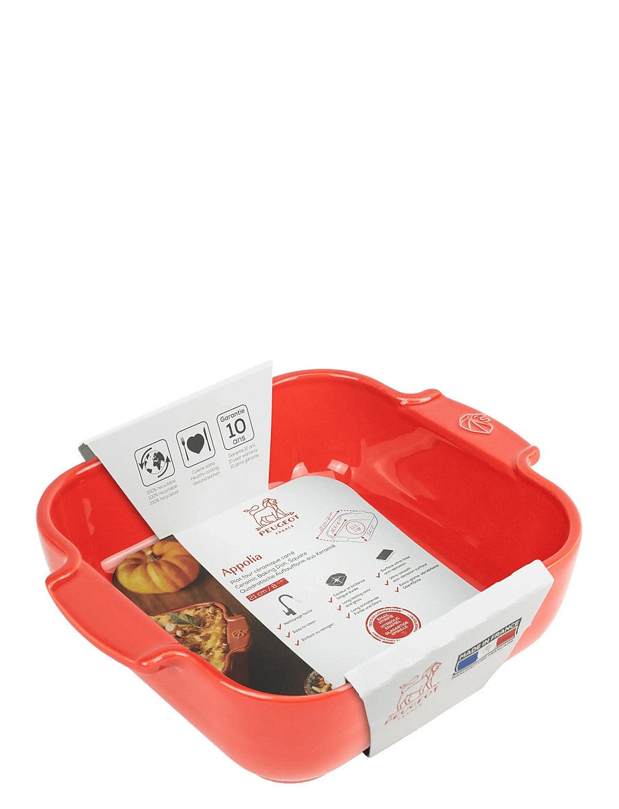 Peugeot - Appolia Keramisk Firkantet Rød 21 cm - leipävuoat - red - 1