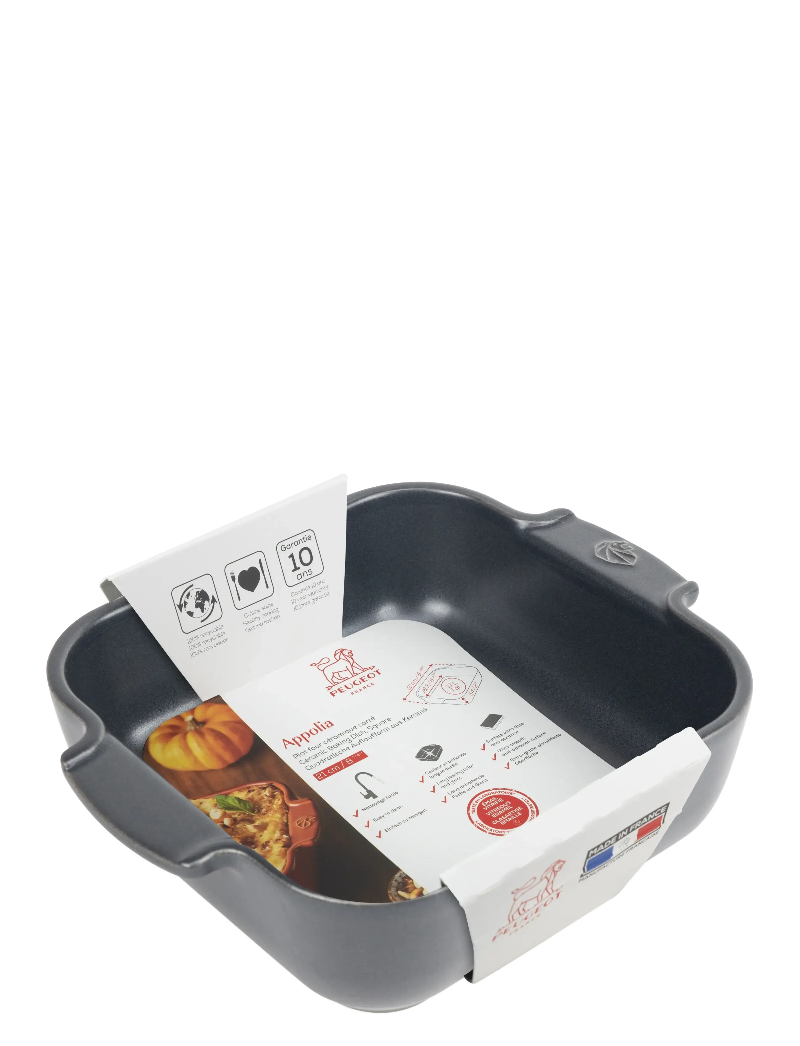 Peugeot - Appolia Keramik Firkantet Mat sort 21 cm - leipävuoat - slate - 1