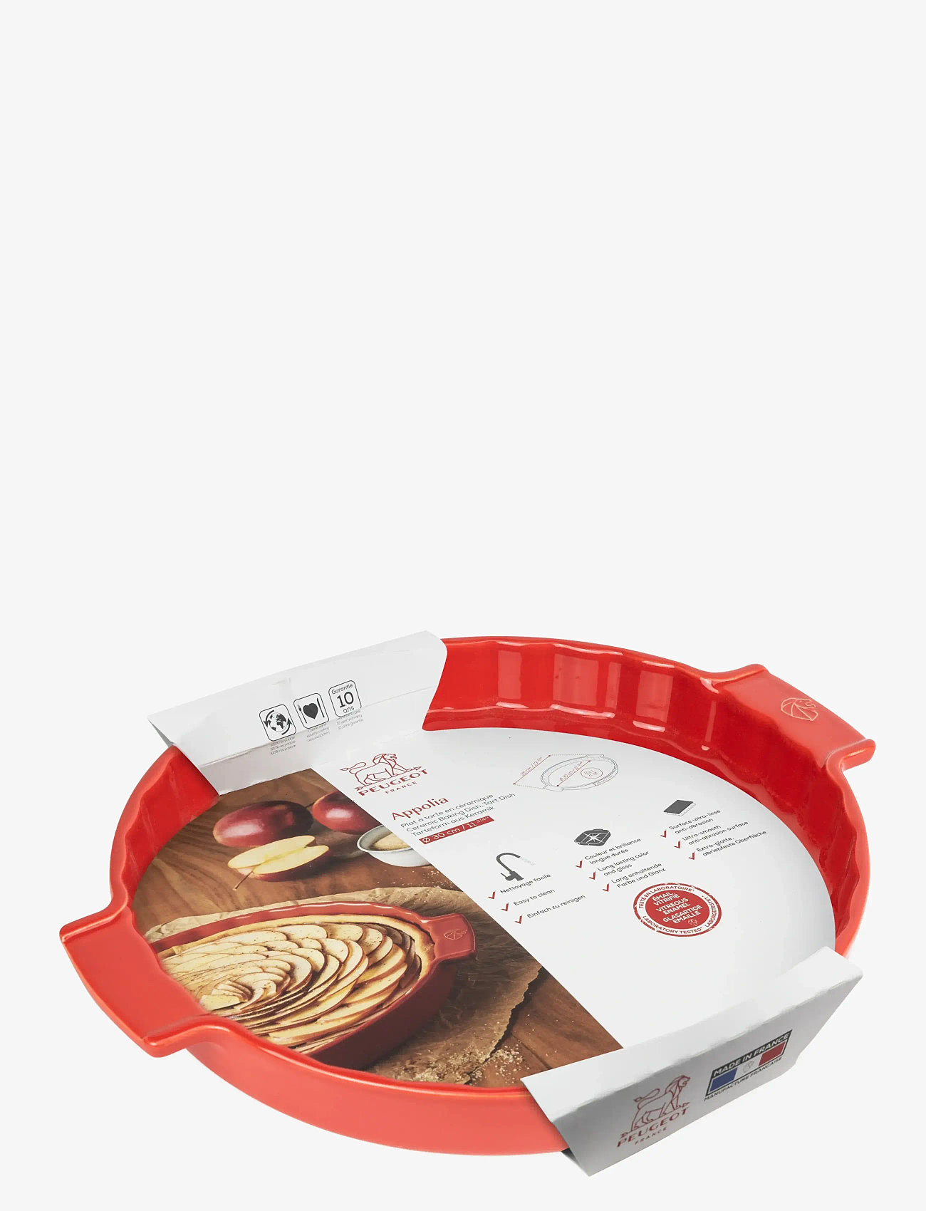 Peugeot - Appolia keramisk tærtefad rød 30 cm - paj- & springformar - red - 1