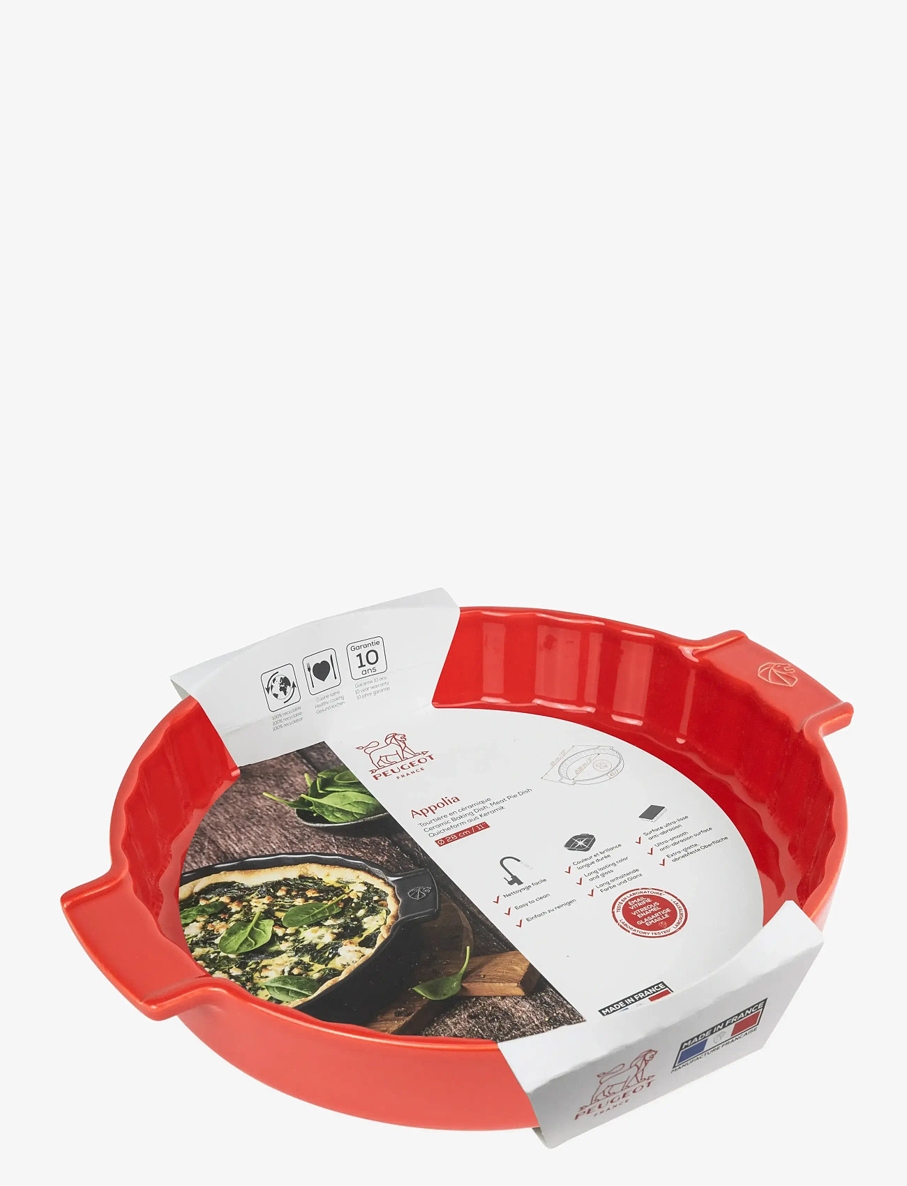 Peugeot - Appolia keramisk tærtefad rød 28 cm - tærteforme - red - 1
