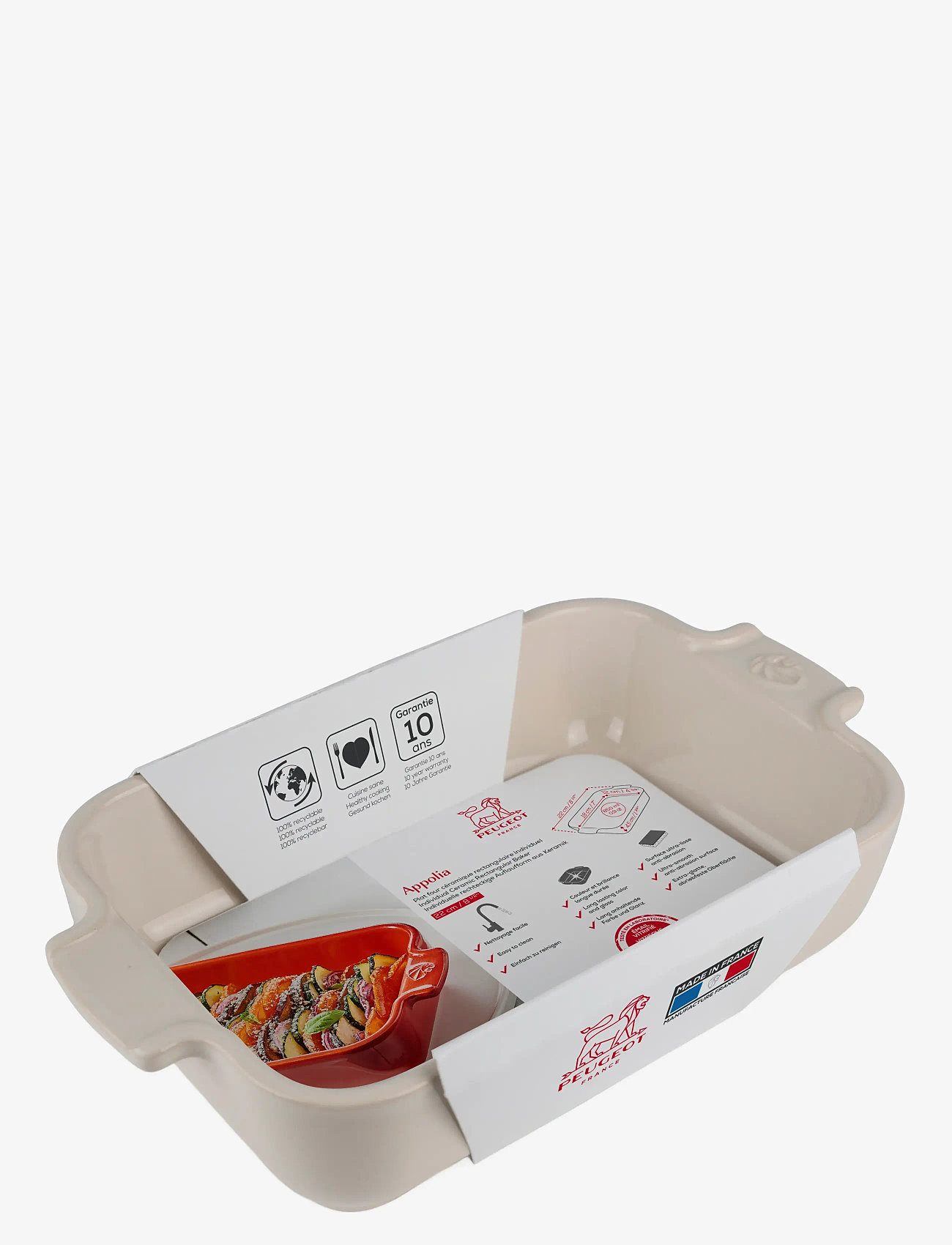 Peugeot - Appolia Rektangulært fad 22 cm Cremehvid - oven dishes - ecru - 1