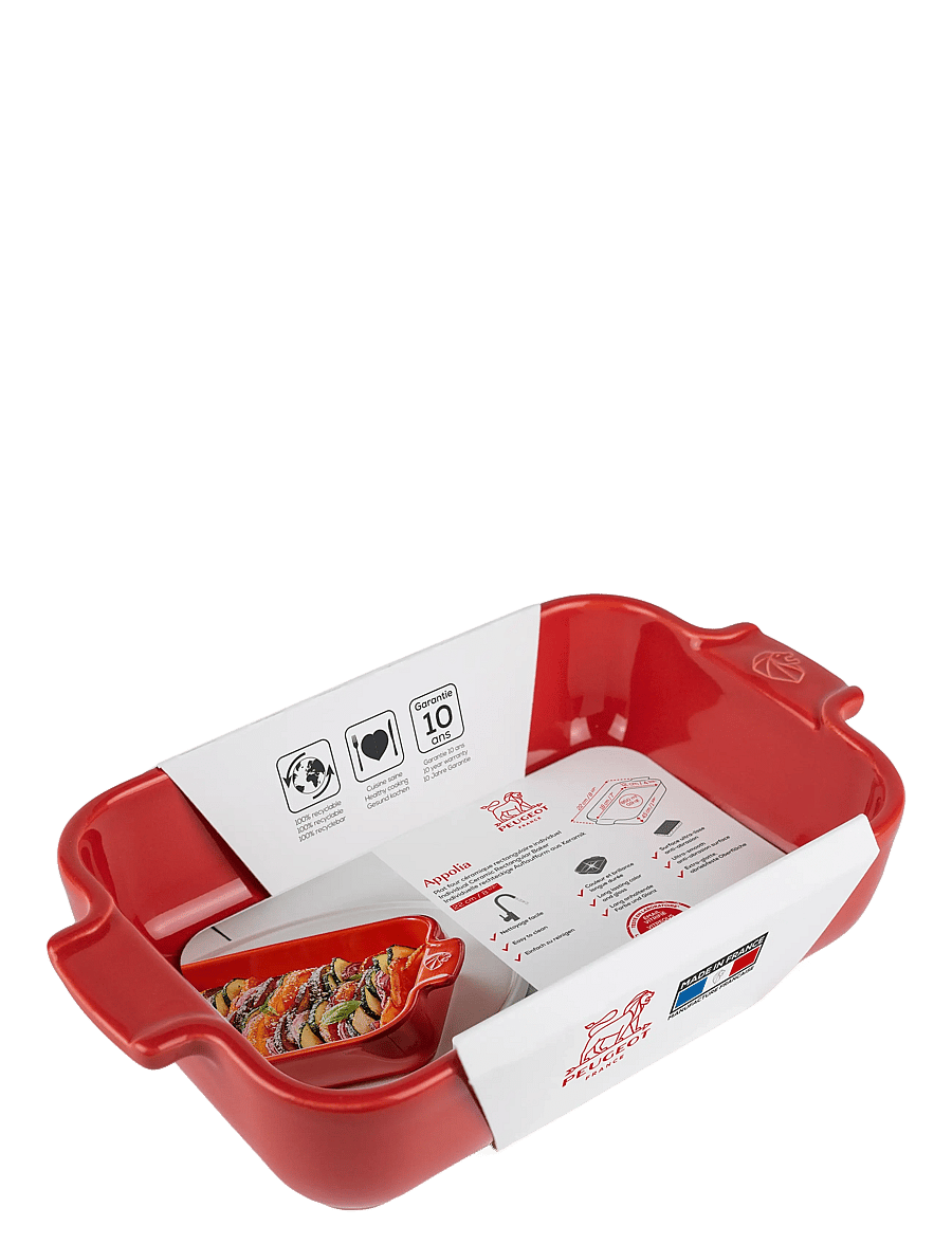 Peugeot - Appolia Rektangulært fad 22 cm Rød - ahjuvormid - red - 1