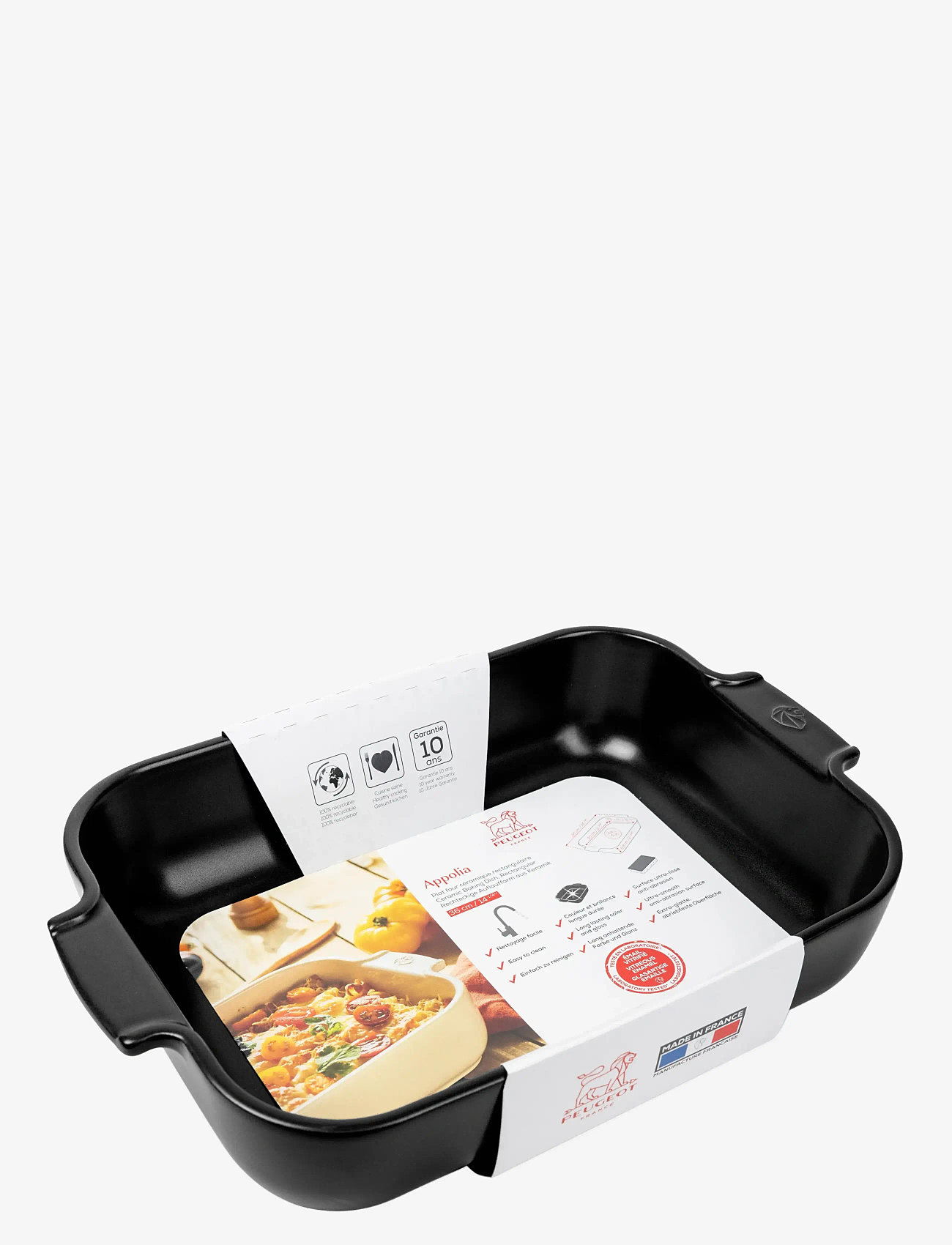 Peugeot - Appolia Rektangulært ovnfad 36 cm satin sort - valentinsgaver - satin black - 1