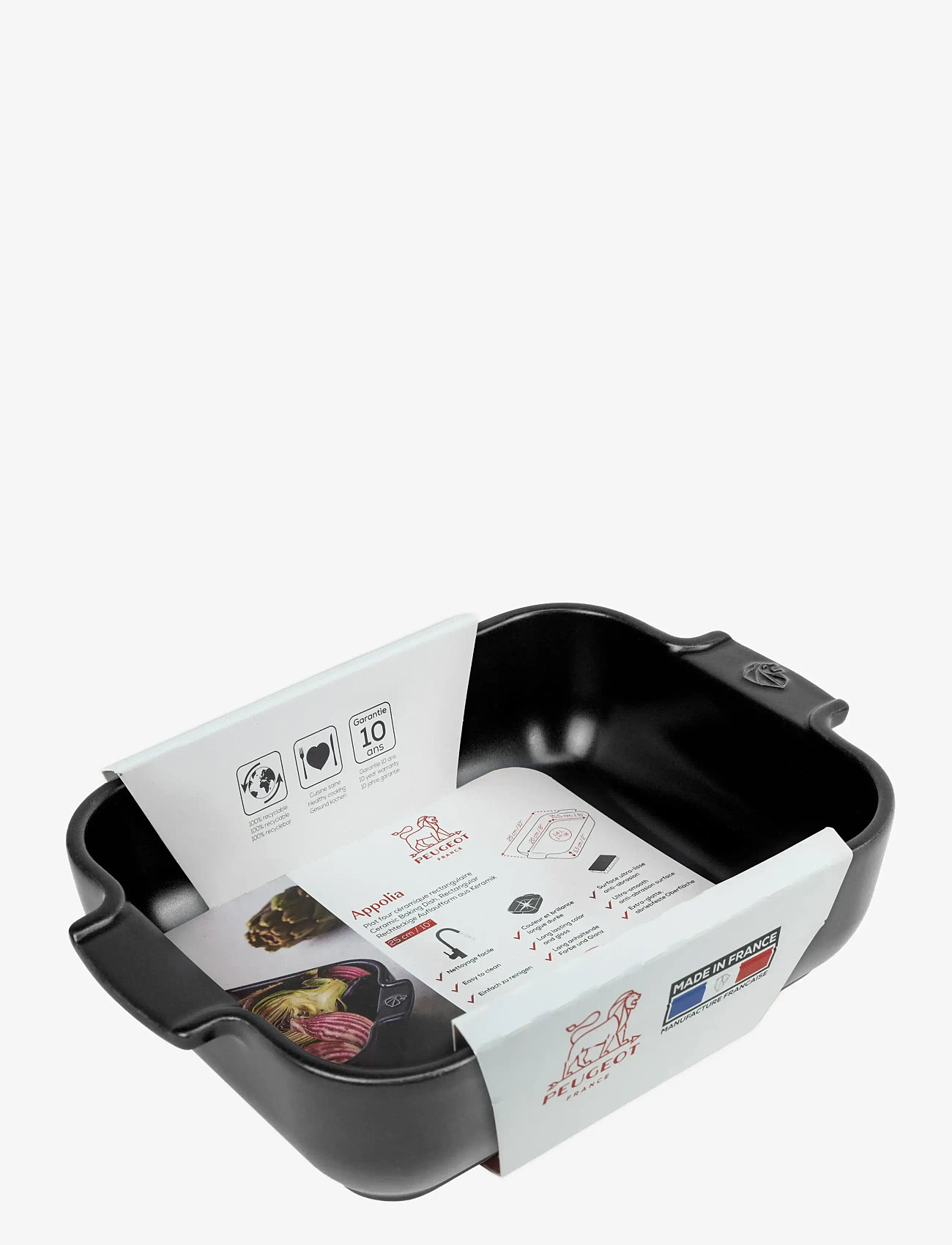Peugeot - Appolia Rektangulært ovnfad 25 cm satin sort - ovnfaste fade - satin black - 1