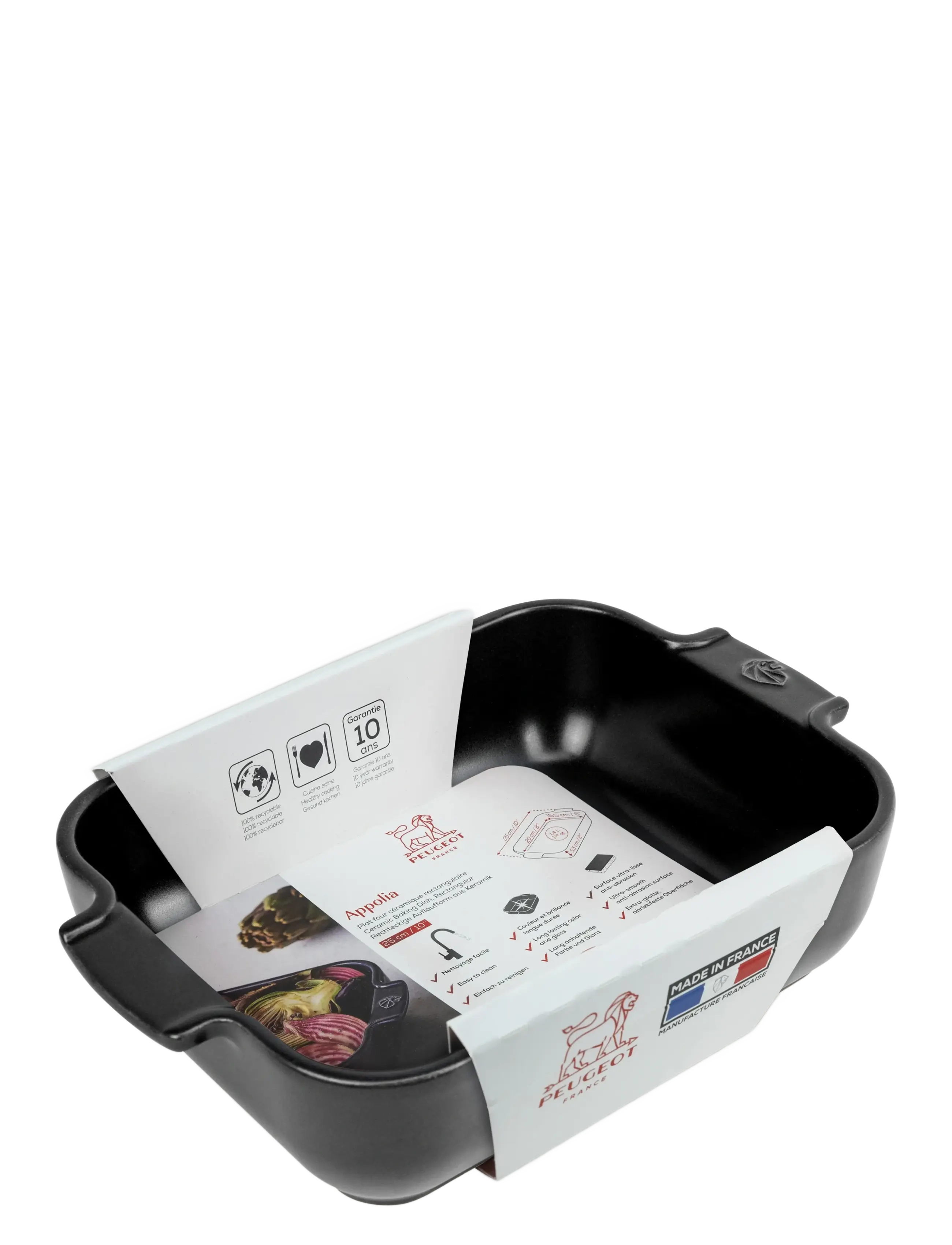 Peugeot - Appolia Rektangulært ovnfad 25 cm satin sort - ofenformen - satin black - 1