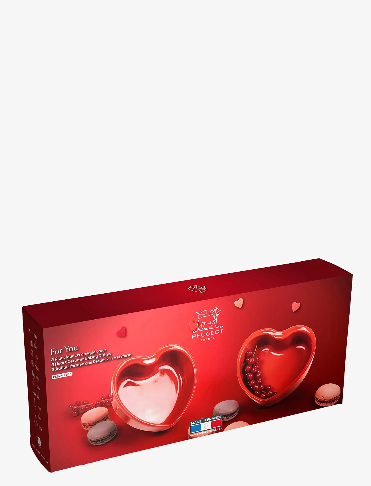 Peugeot - Appolia duo fladt hjerte lille rød - cupcake & muffin tins - red - 1