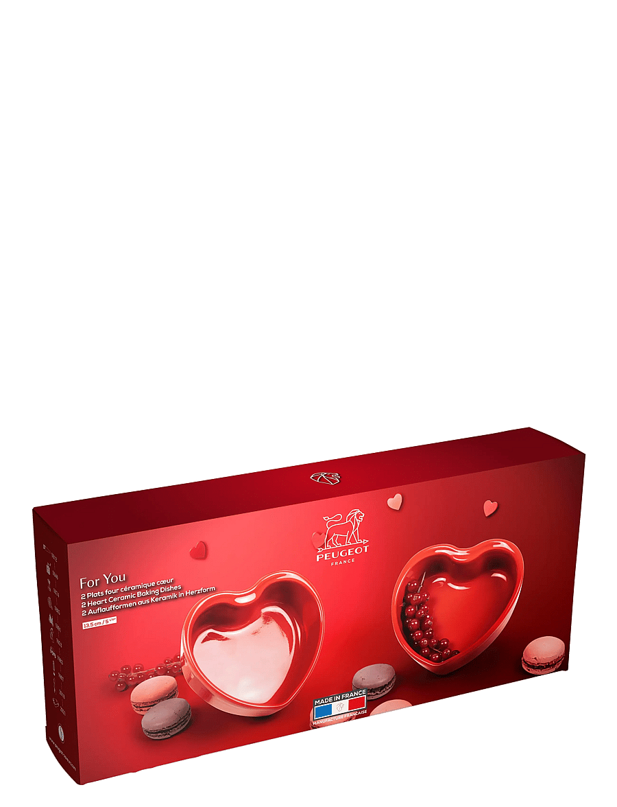 Peugeot - Appolia duo fladt hjerte lille rød - cupcake & muffinformen - red - 1
