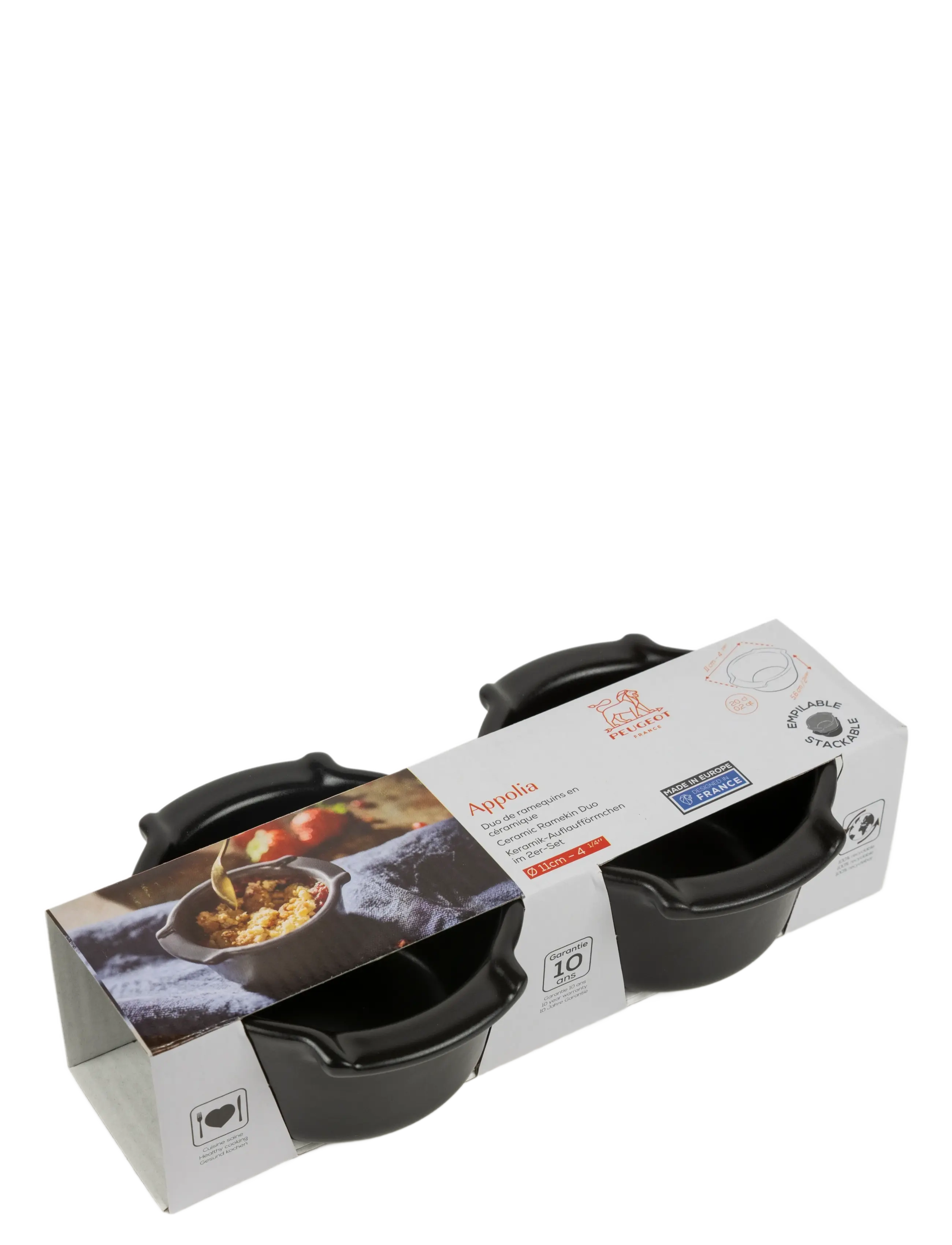 Peugeot - Appolia Duo Ramekin 11cm Sort Satin - gryder - satin black - 1