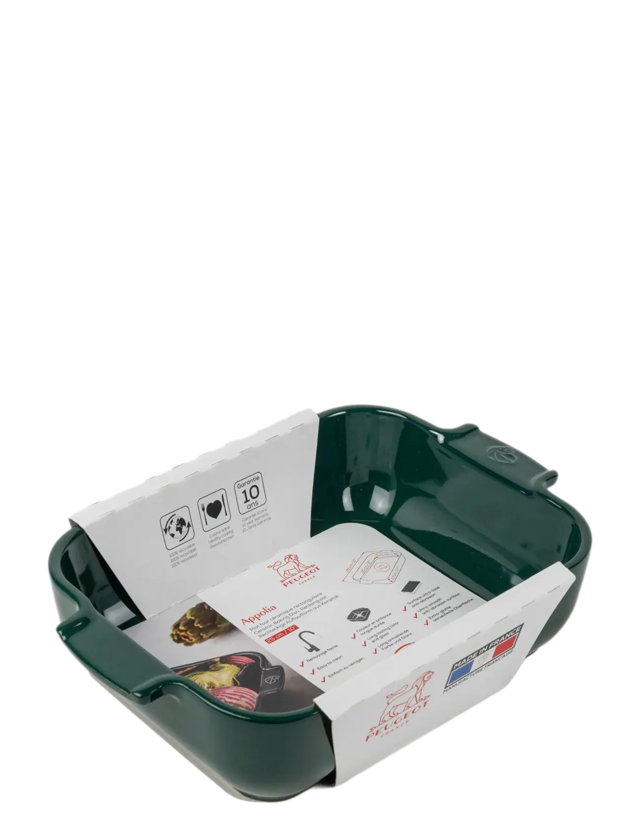 Peugeot - Appolia Rektangulär ugnsform 25 cm grön - ugnsformar - forest green - 1