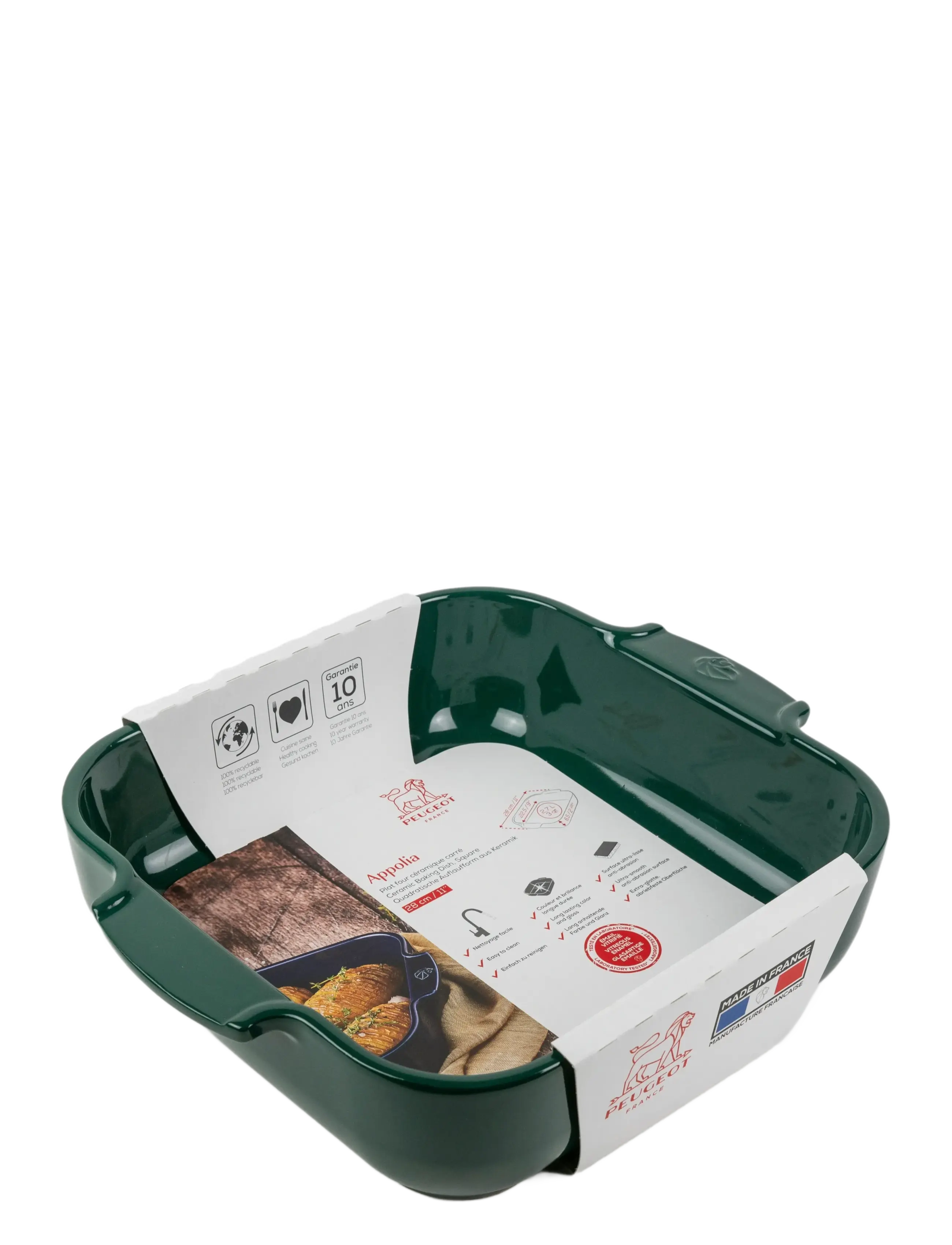 Peugeot - Appolia Firkantet ovnfad 28 cm grøn - ovnfaste fade - forest green - 1