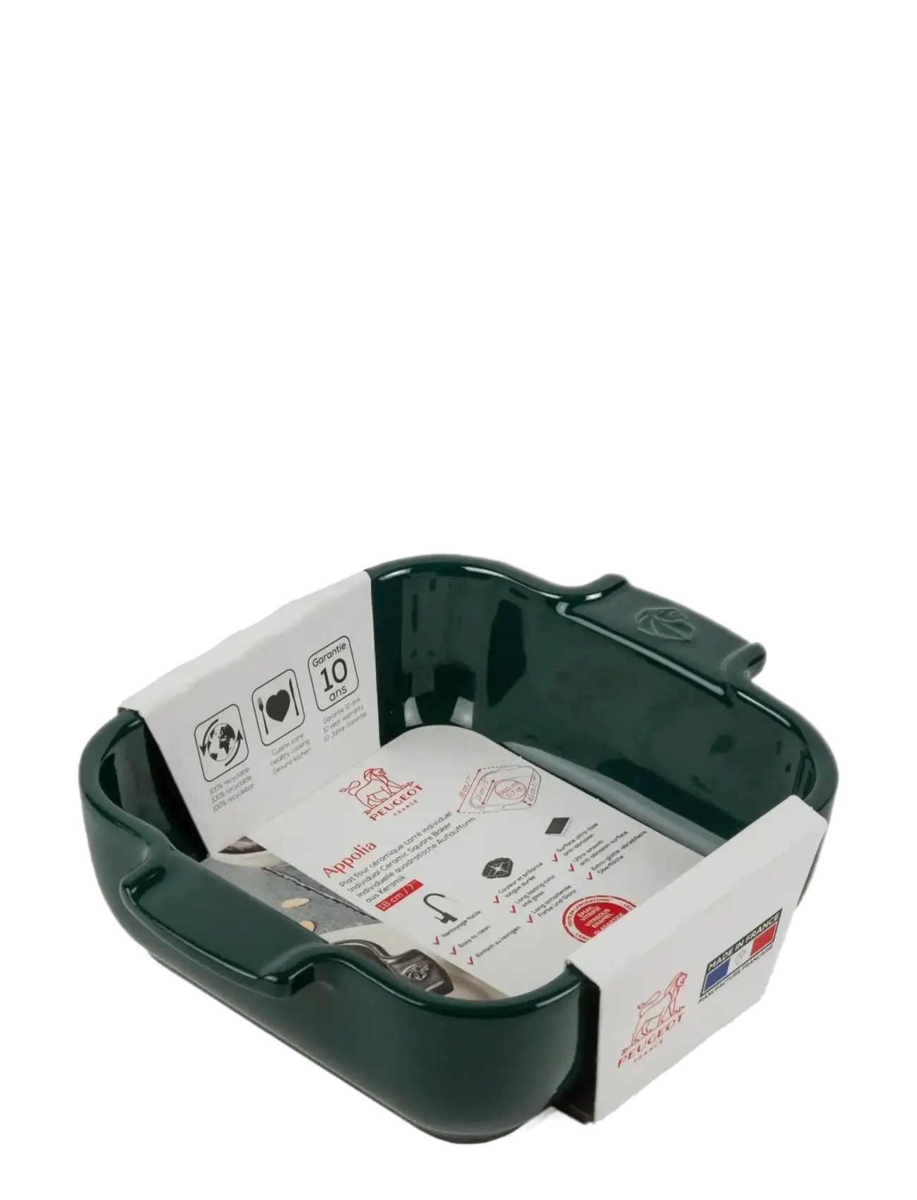 Peugeot - Appolia Firkantet ovnfad 18 cm grøn - ofenformen - forest green - 1