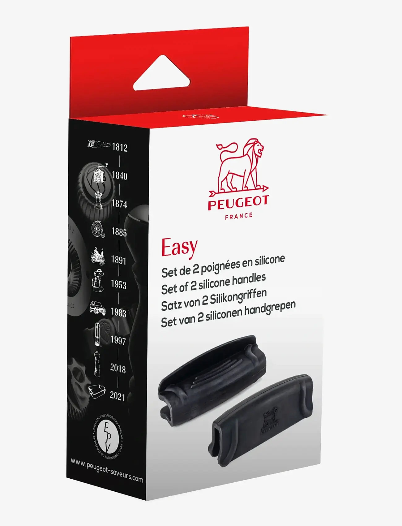 Peugeot - Silicone handle 2 pcs. For ceramics - andere küchenutensilien - black - 1