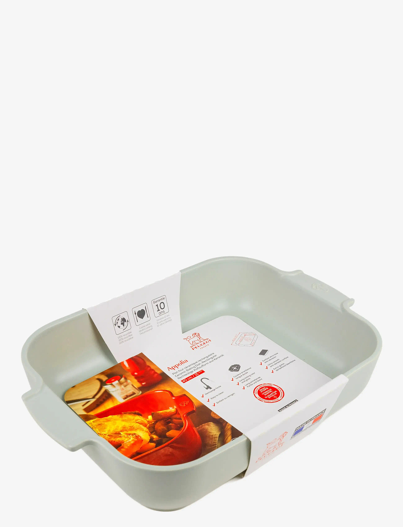 Peugeot - Appolia ildfast form Rektangulær 40 cm Sage green - valentijnsdag geschenken - sage green - 1