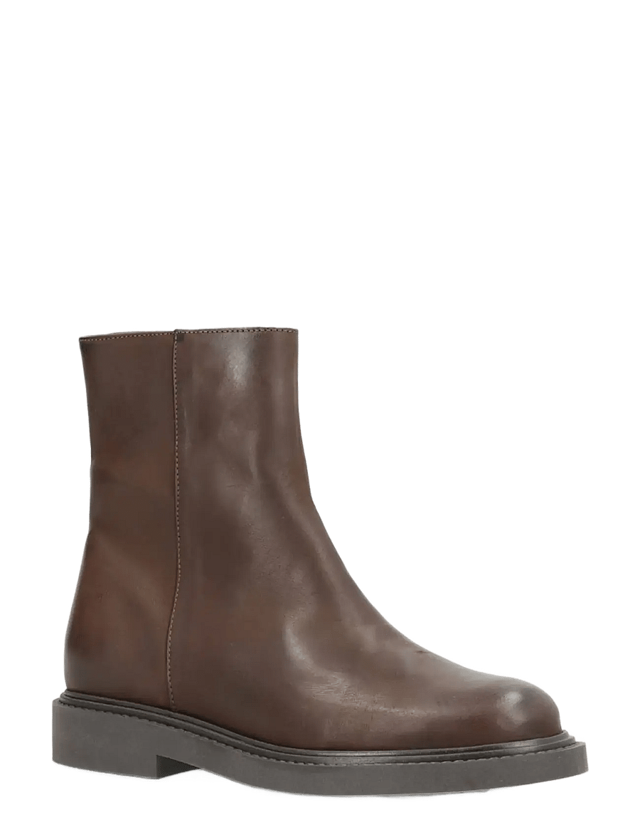 phenumb copenhagen - ALTESSA SOUTH Ankle Leather Boots - flat ankle boots - brown dark - 0