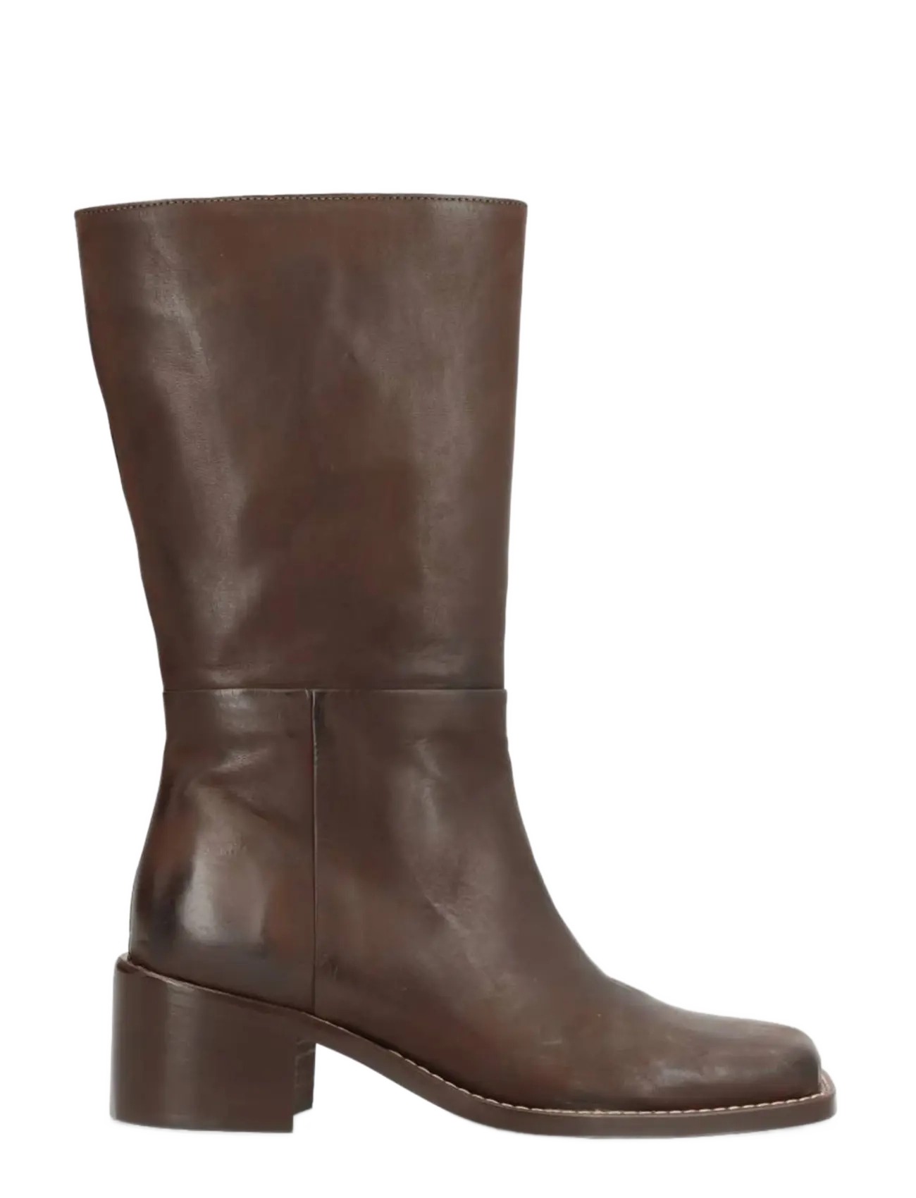 phenumb copenhagen - MARTINA SQUARE Mid-high Leather Boots - heeled ankle boots - chocolat - 2