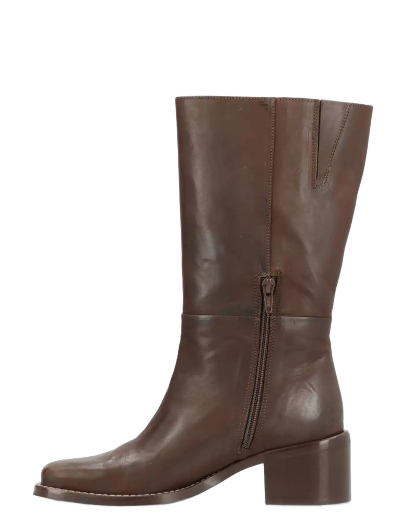 phenumb copenhagen - MARTINA SQUARE Mid-high Leather Boots - heeled ankle boots - chocolat - 4