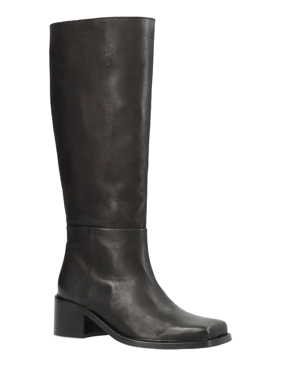 phenumb copenhagen - MARTINA SQUARE Long Leather Boots - põlveni saapad - black - 1