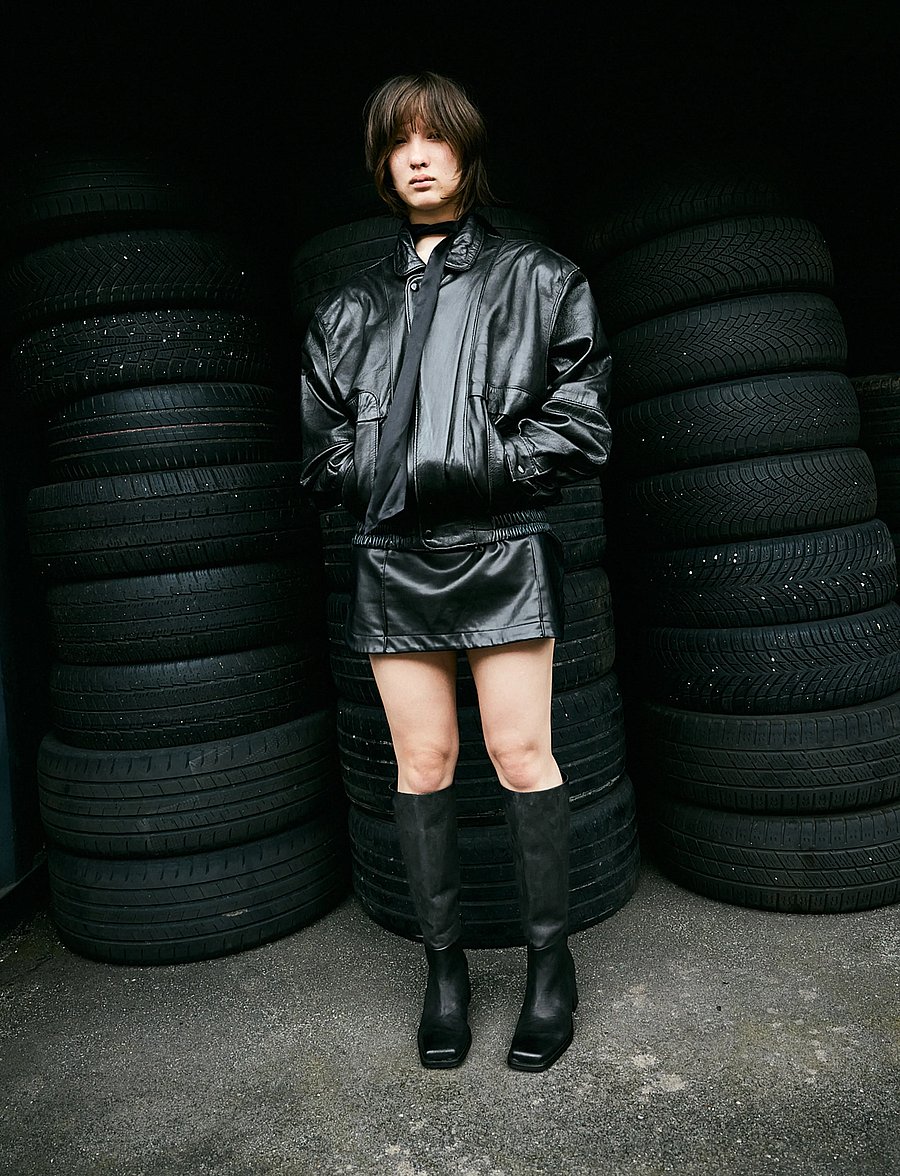 phenumb copenhagen - MARTINA SQUARE Long Leather Boots - põlveni saapad - black - 0
