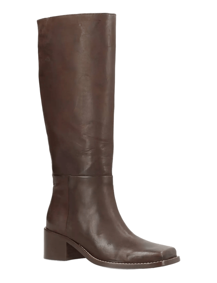 phenumb copenhagen - MARTINA SQUARE Long Leather Boots - kniehohe stiefel - chocolat - 0