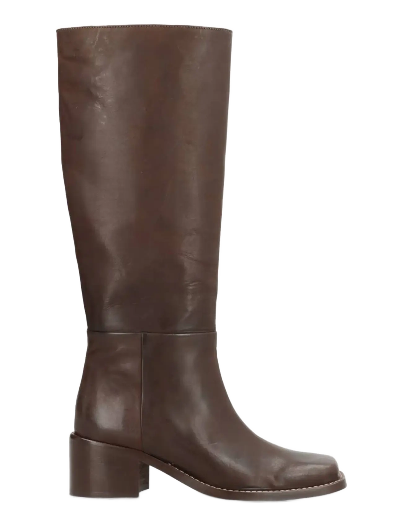 phenumb copenhagen - MARTINA SQUARE Long Leather Boots - kniehohe stiefel - chocolat - 1