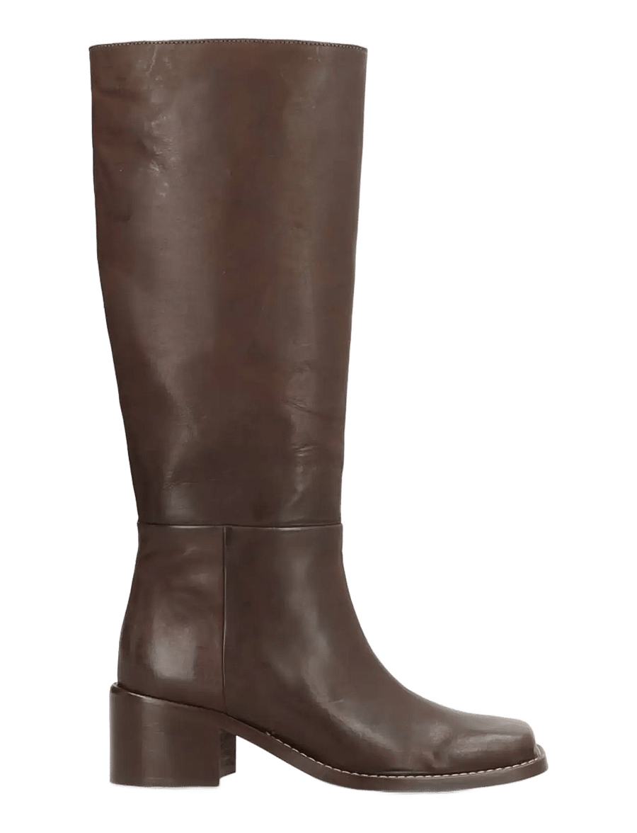 phenumb copenhagen - MARTINA SQUARE Long Leather Boots - kniehohe stiefel - chocolat - 1