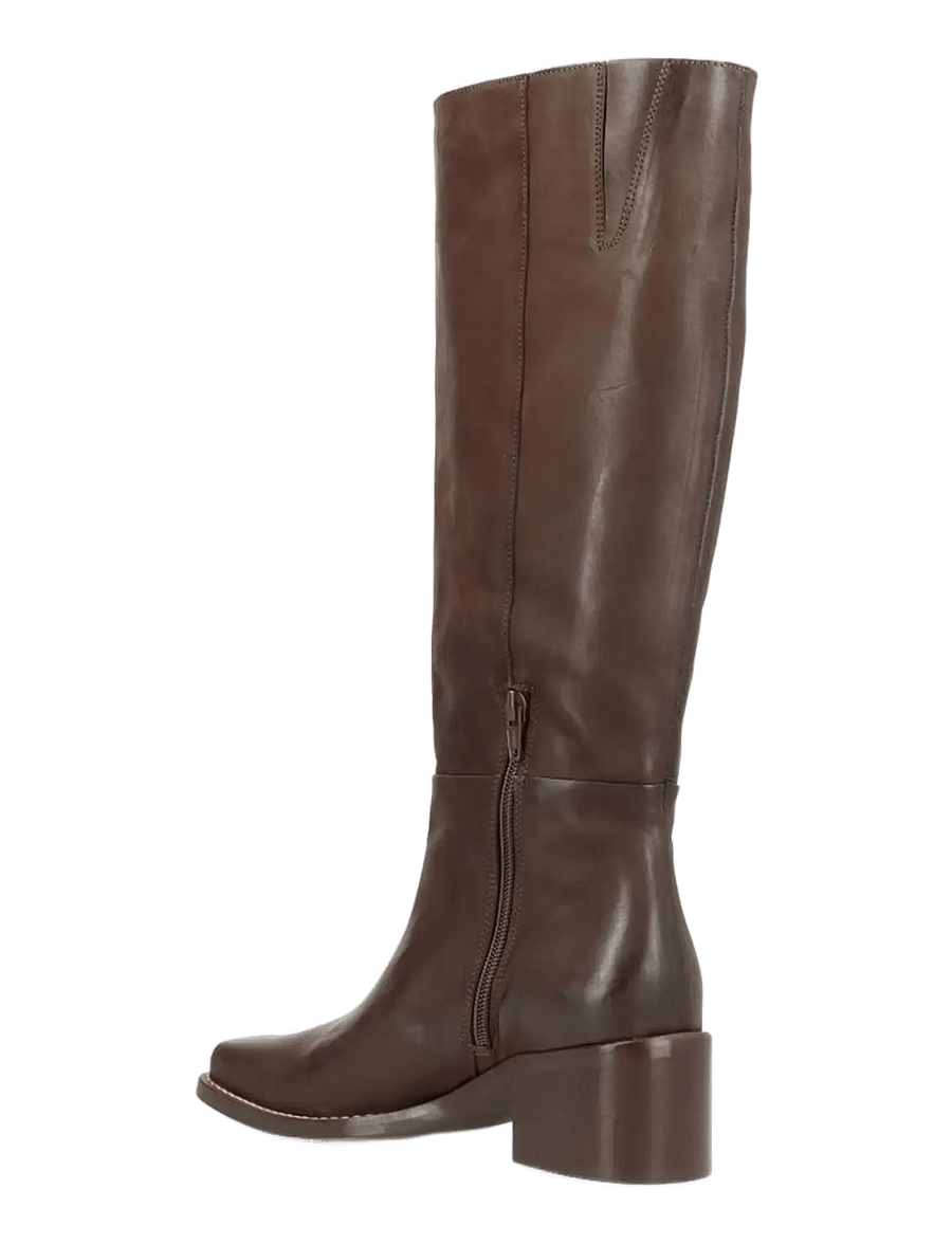 phenumb copenhagen - MARTINA SQUARE Long Leather Boots - kniehohe stiefel - chocolat - 2