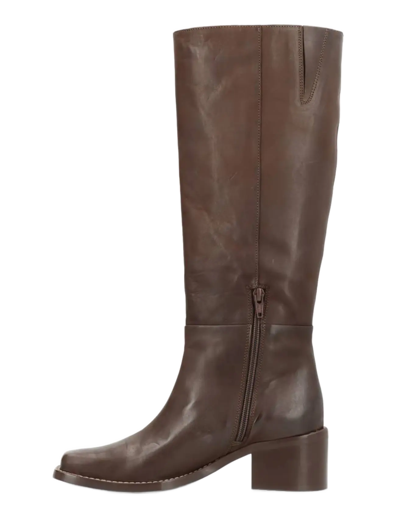 phenumb copenhagen - MARTINA SQUARE Long Leather Boots - kniehohe stiefel - chocolat - 3