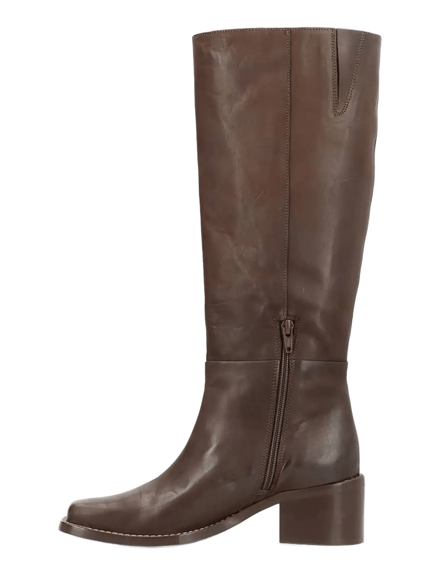 phenumb copenhagen - MARTINA SQUARE Long Leather Boots - kniehohe stiefel - chocolat - 3