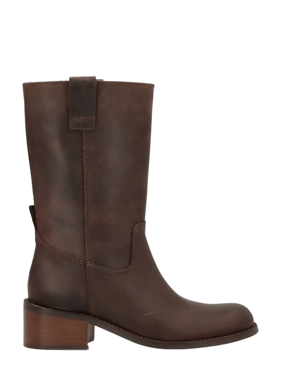 phenumb copenhagen - MARTINA Mid-High Leather Boots - flache stiefeletten - chocolat - 2